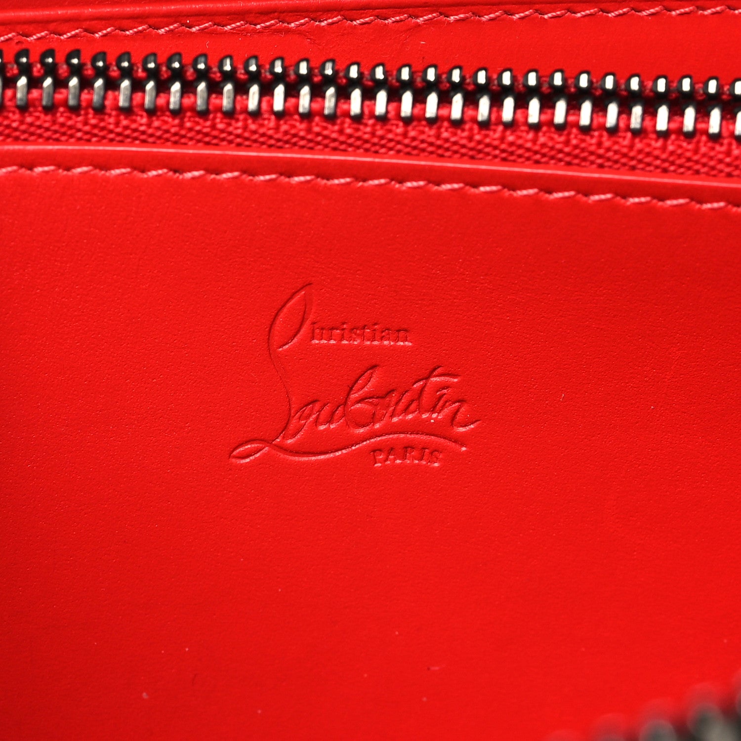 Christian Louboutin Calfskin Panettone Spiked Zip Around Wallet Black 6 of 7