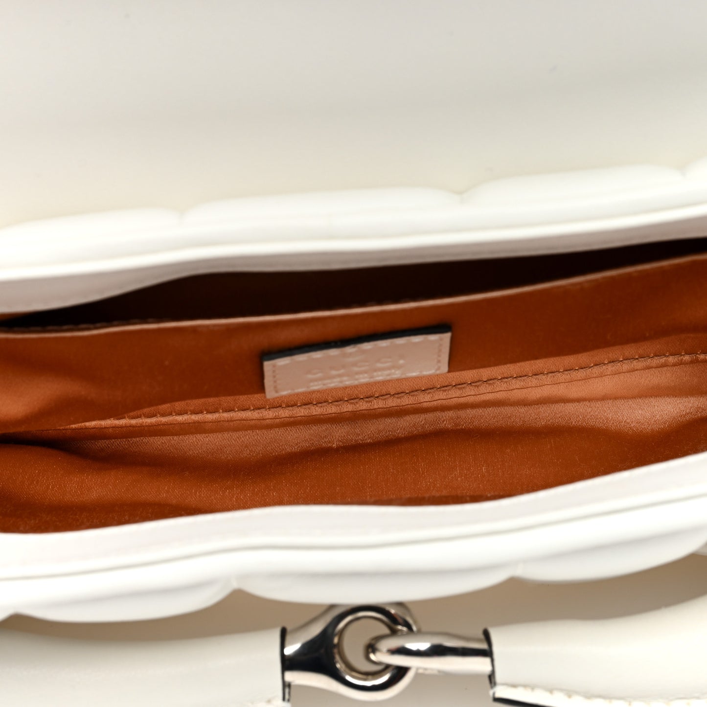 Nappa Vertical Matelasse Medium Maxi Horsebit Chain Shoulder Bag Mystic White