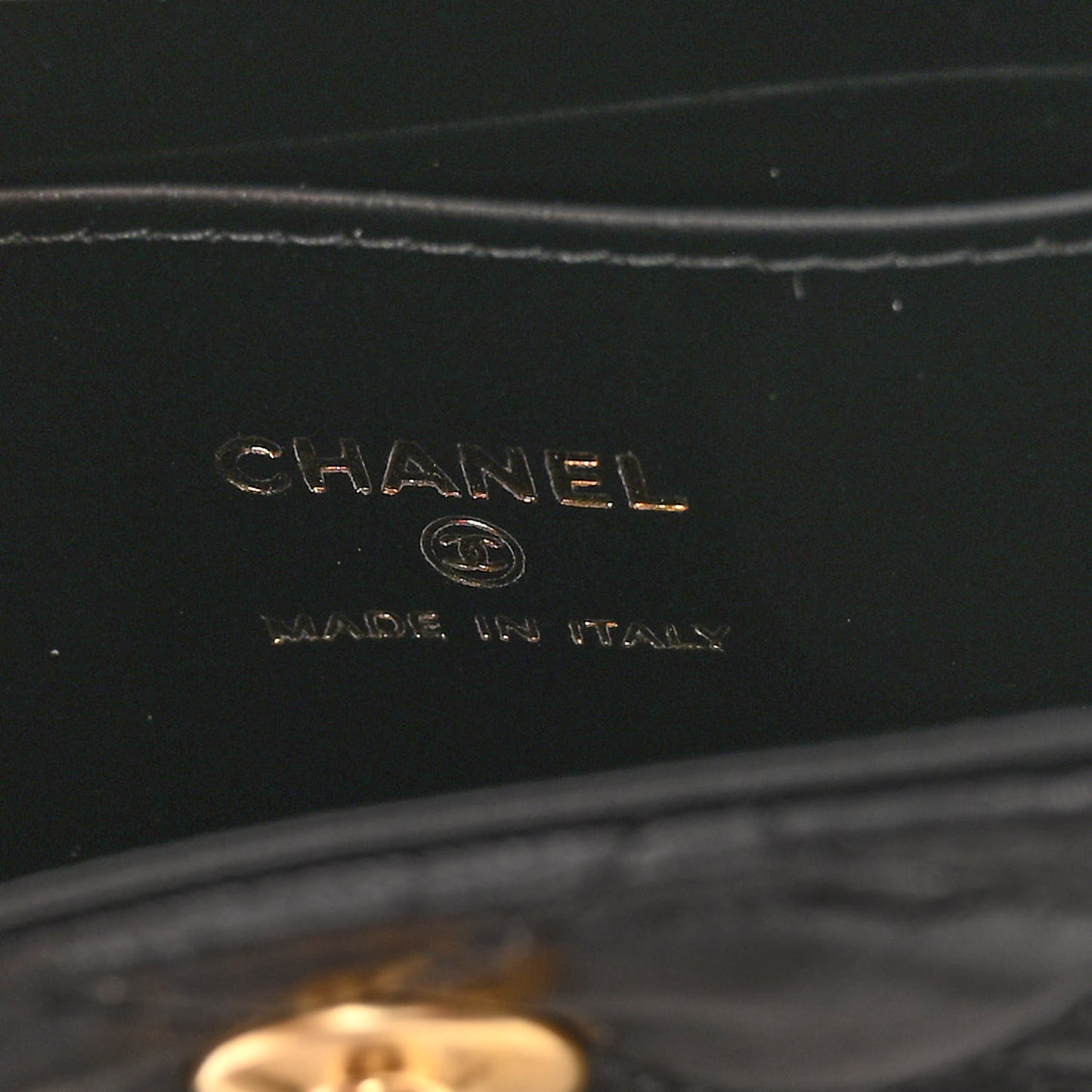 Shiny Aged Calfskin Quilted Mini Nano Kelly Shopper Black
