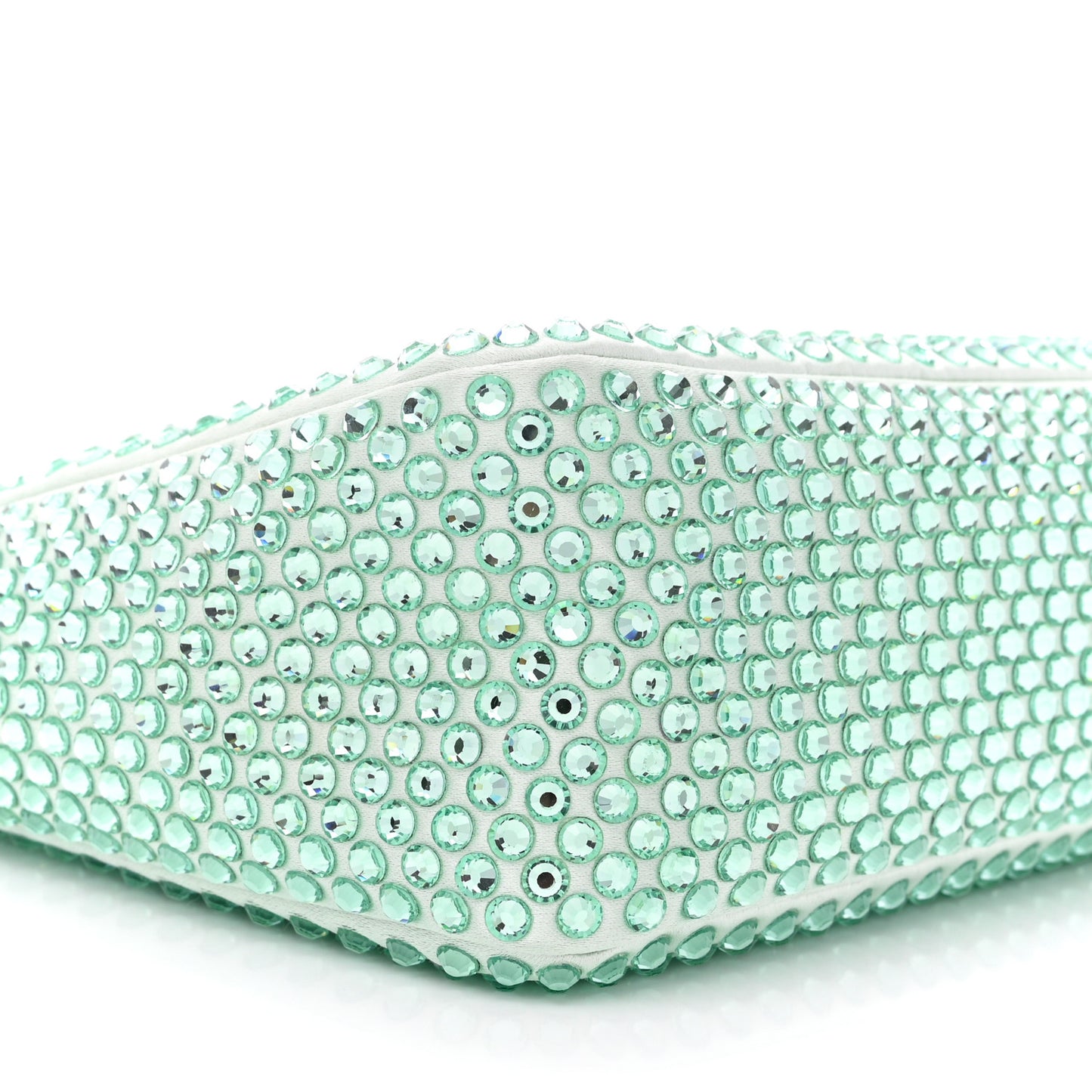 Satin Crystal Mini Re-Edition 2000 Bag Acqua