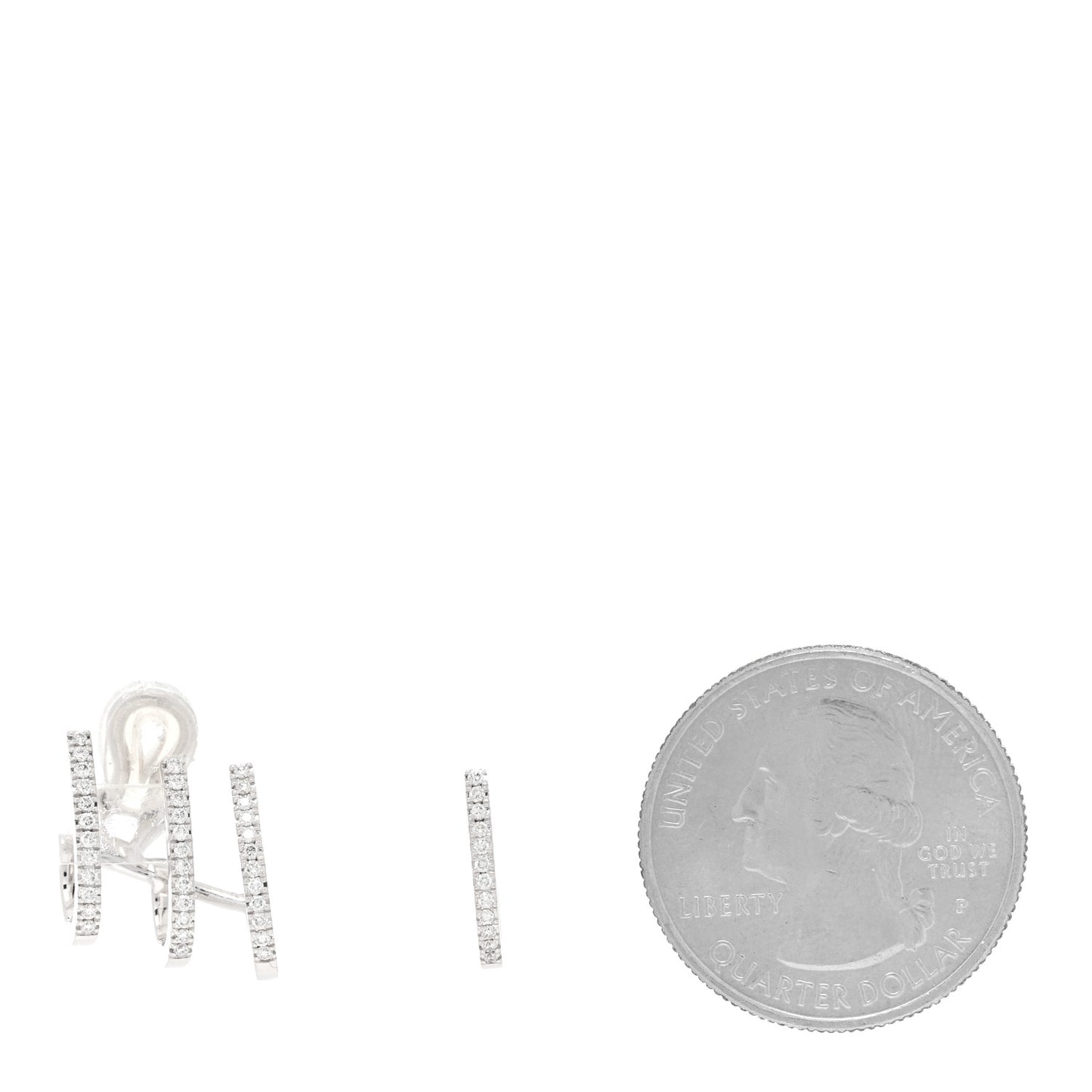 18K White Gold Diamond Muliti-Creoles Gatsby Earrings