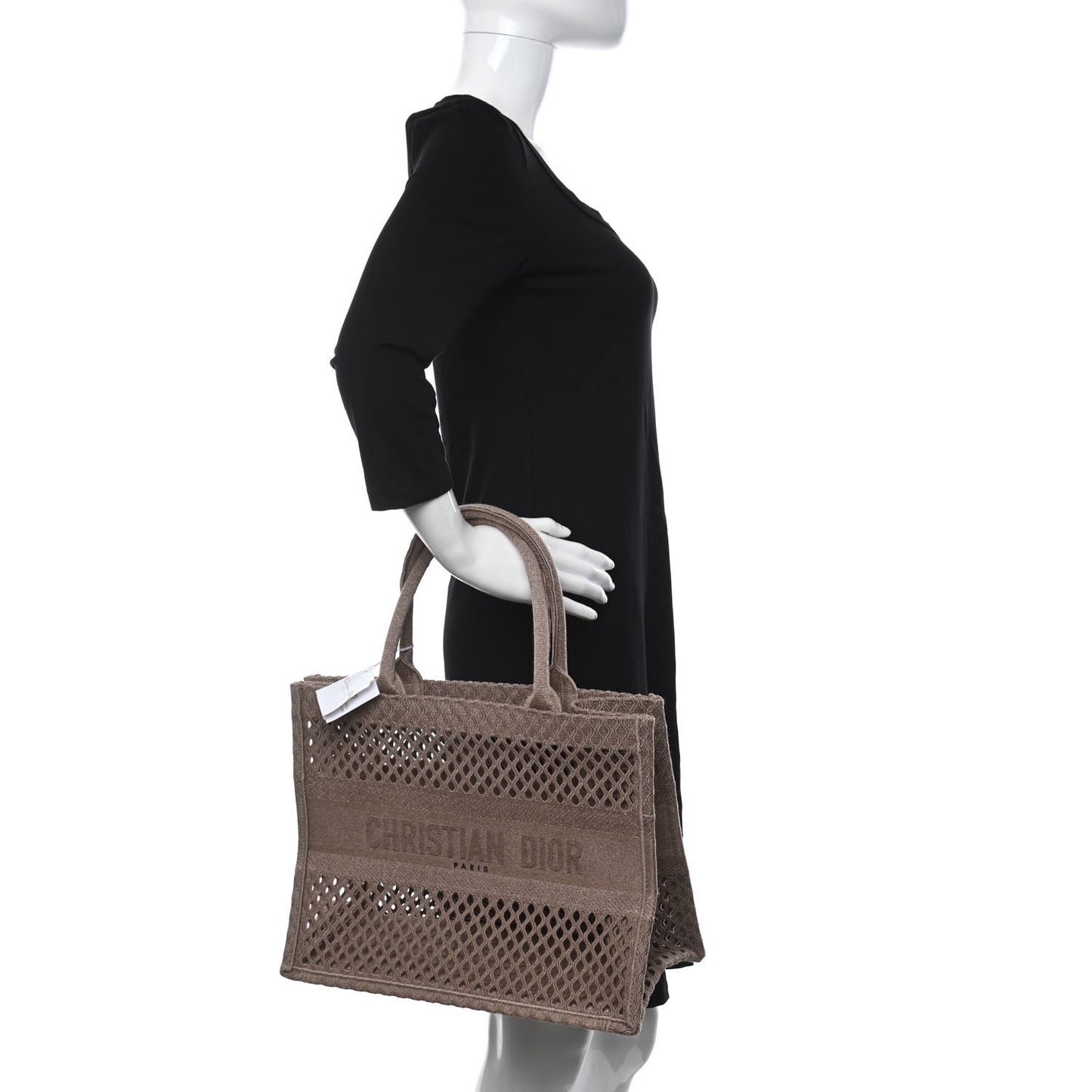 Mesh Embroidered Medium Book Tote Clay