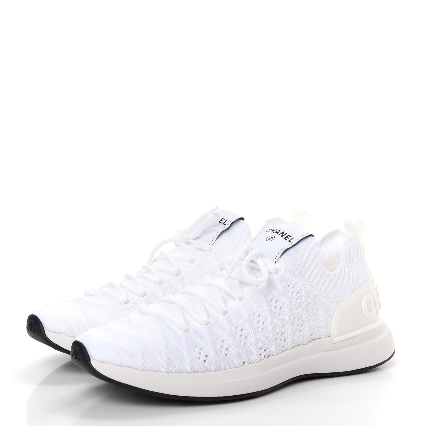 Fabric Logo Sneakers 38 White