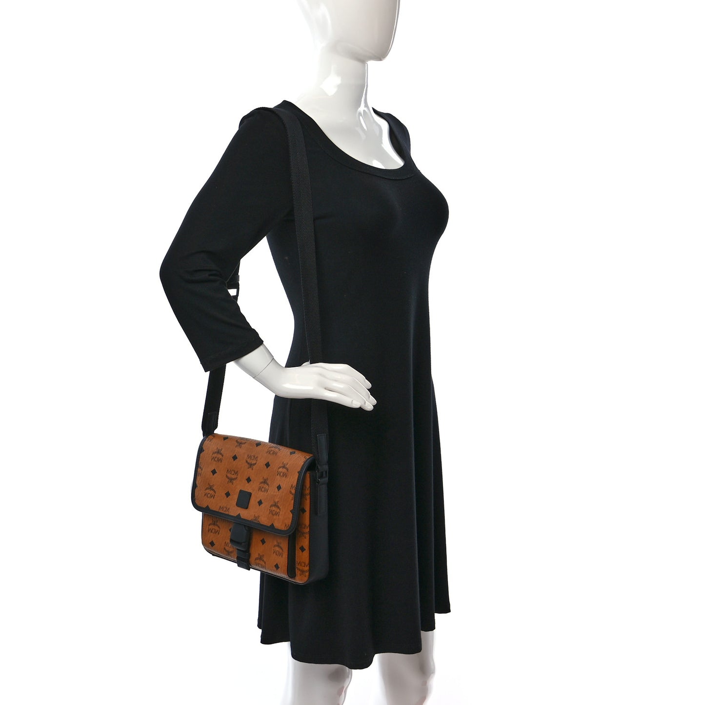 Visetos Small Klassik Messenger Bag Cognac Black