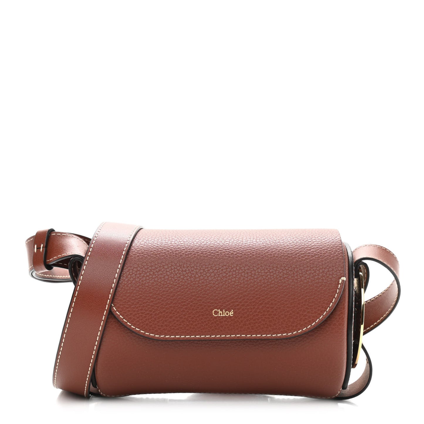 Small Grain Smooth Calfskin Mini Darryl Crossbody Sepia Brown