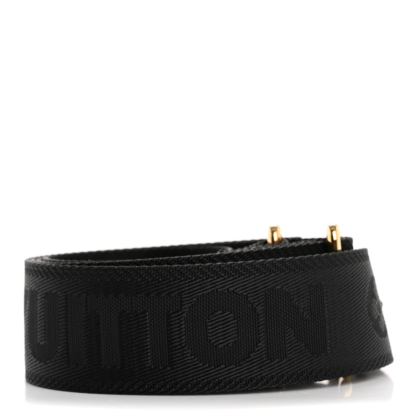 Nylon Calfskin Bubblegram Wallet Strap Black
