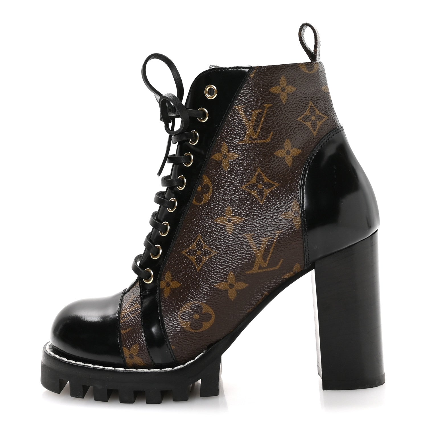 Louis Vuitton Patent Calfskin Monogram Star Trail Ankle Boots 37.5