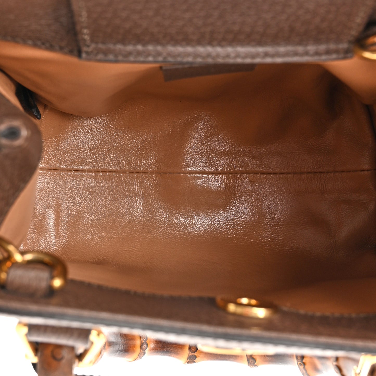 Monogram Jumbo GG Textured Dollar Calfskin Mini Diana Tote Bag Camel Ebony New Acero