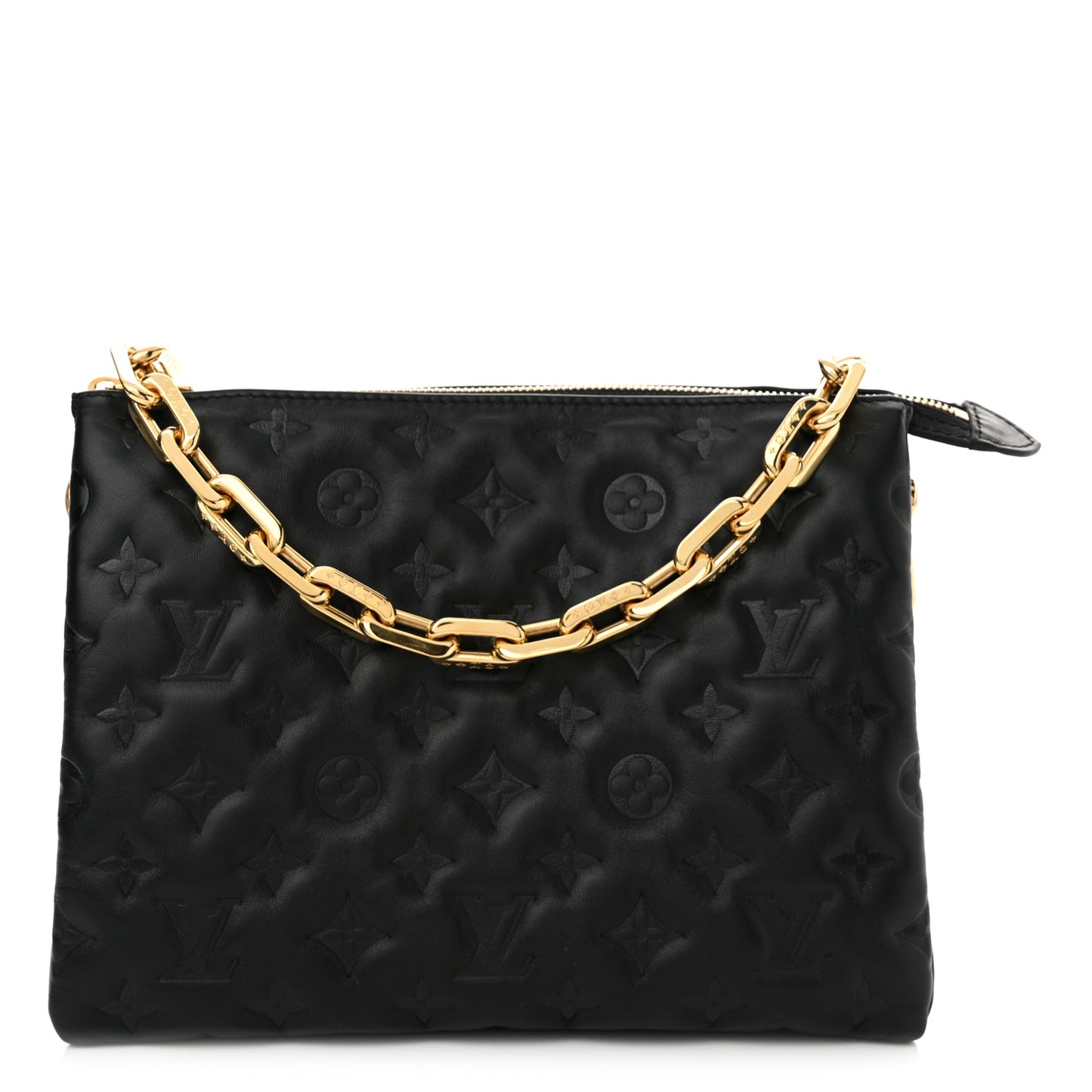 Lambskin Embossed Monogram Coussin PM Black