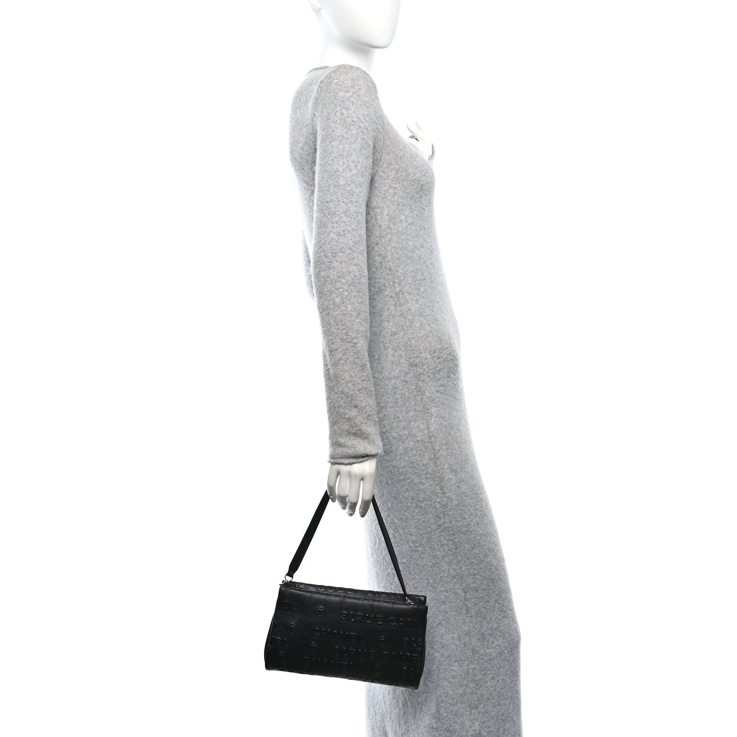 Lambskin Rue Cambon Wristlet Black