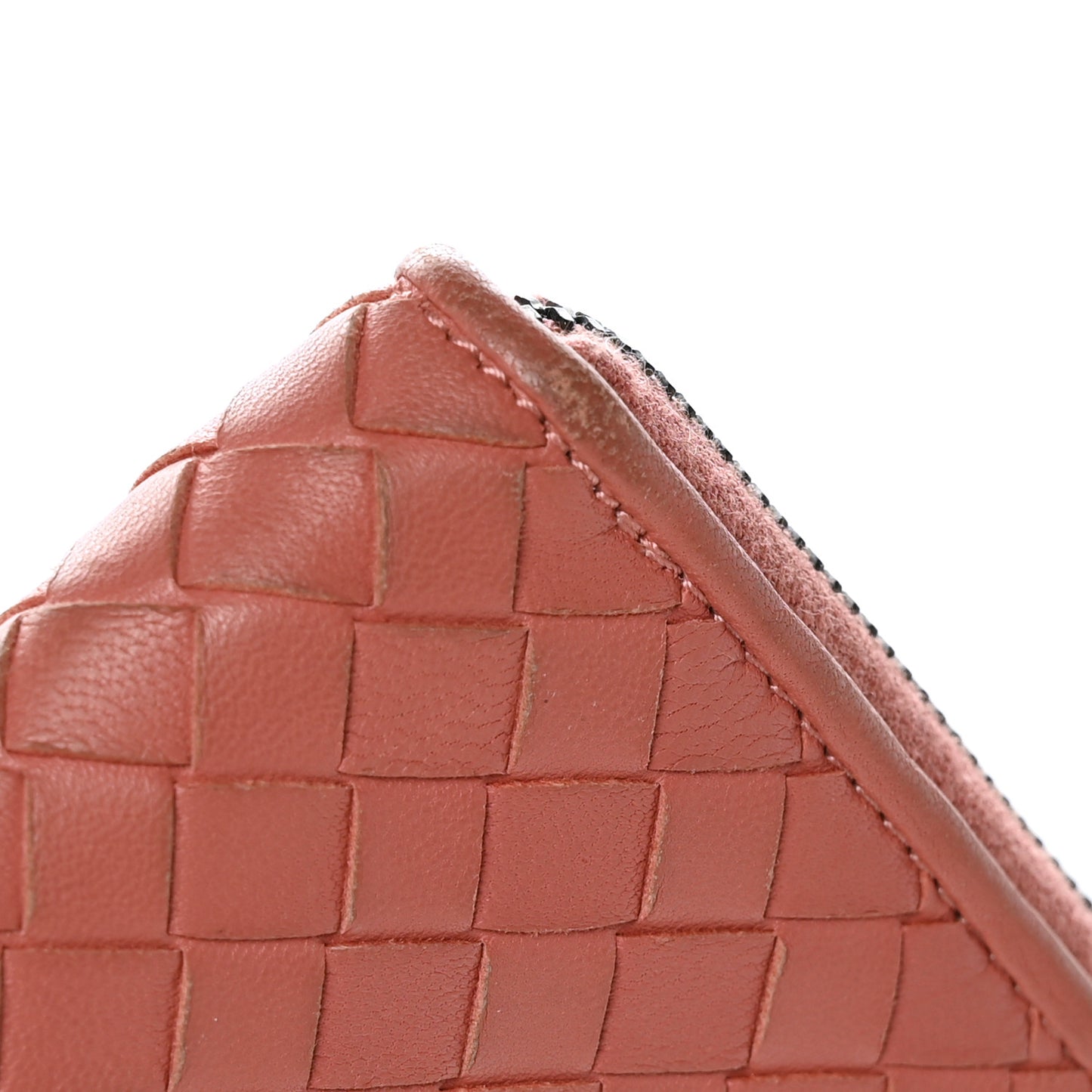 Nappa Intrecciato Half Zip Around Wallet Pompei
