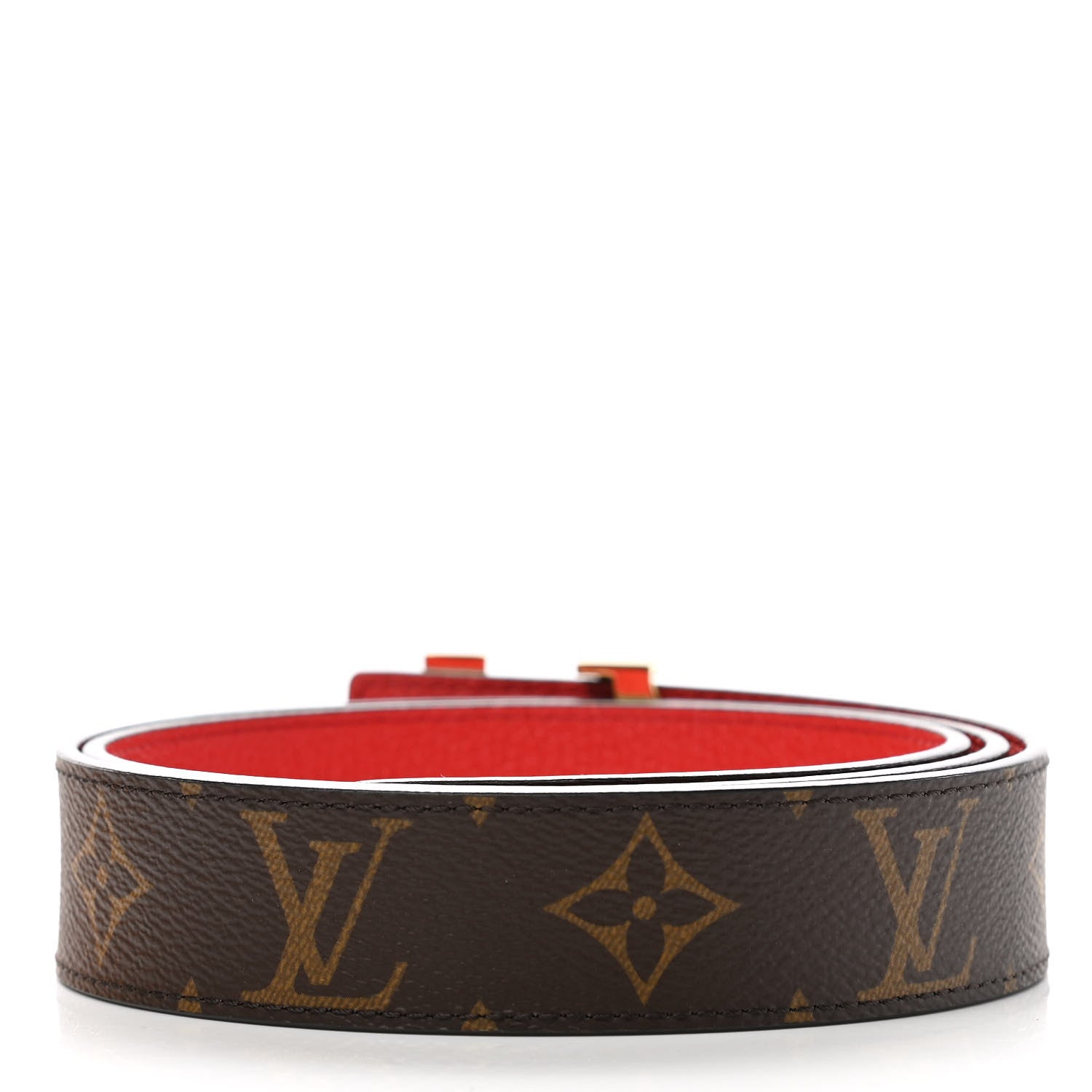 Louis Vuitton Monogram 30mm LV Initiales Reversible Belt 85 34 Coquelicot 2 of 6