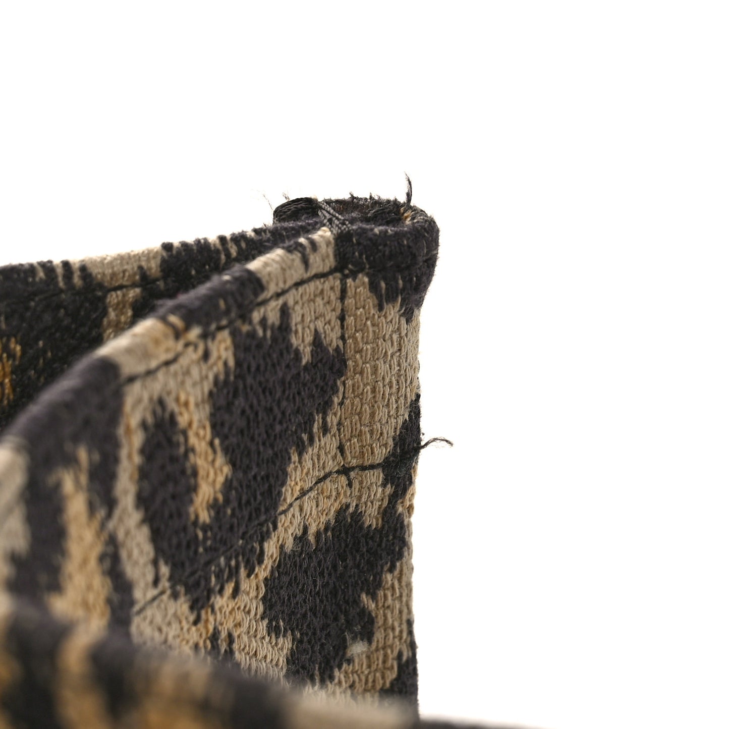 Canvas Mizza Embroidered Large Leopard Book Tote Beige