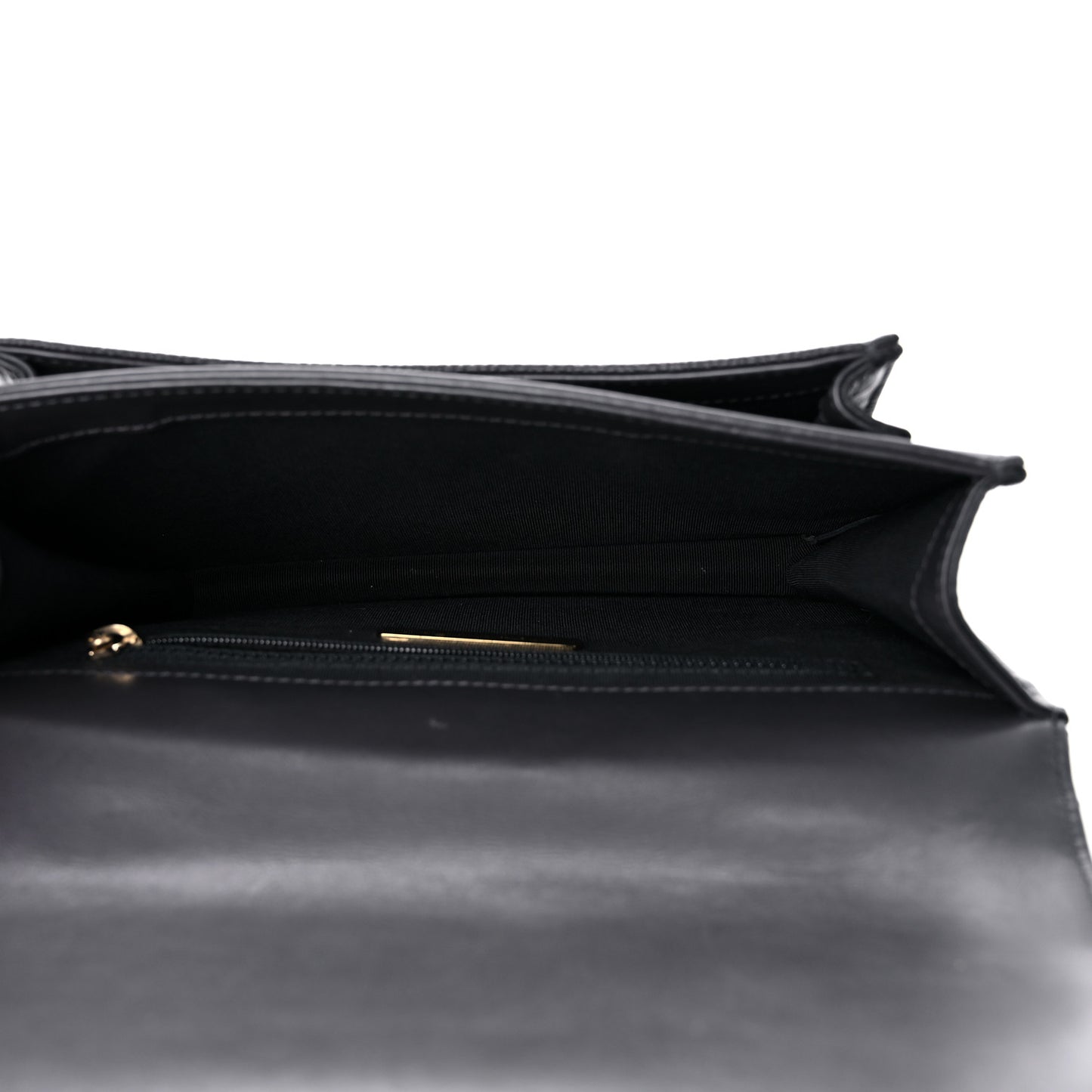 Calfskin Caviar Quilted Chain Handle Flap Black