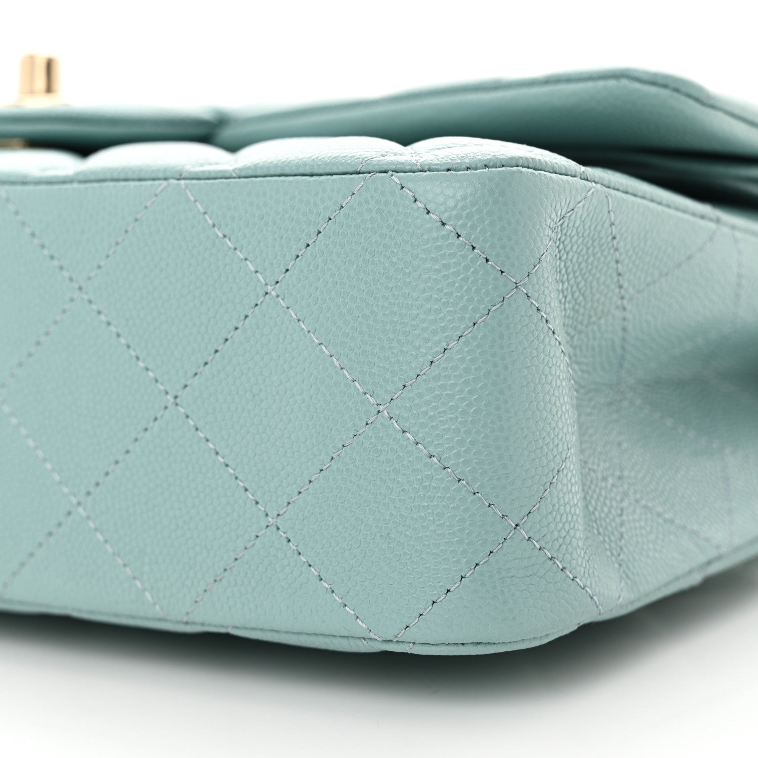 Chanel Caviar Quilted Medium Double Flap Light Blue 10 of 12
