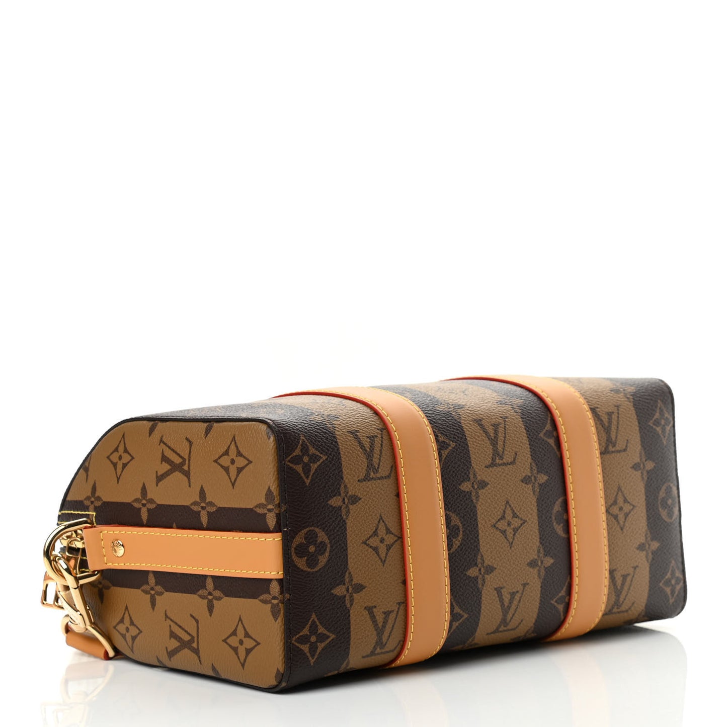 X NIGO Reverse Monogram Stripes City Keepall Bandouliere Brown