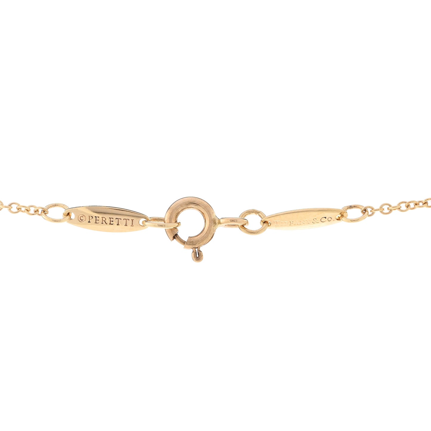 18K Yellow Gold 16mm Elsa Peretti Open Heart Pendant Necklace
