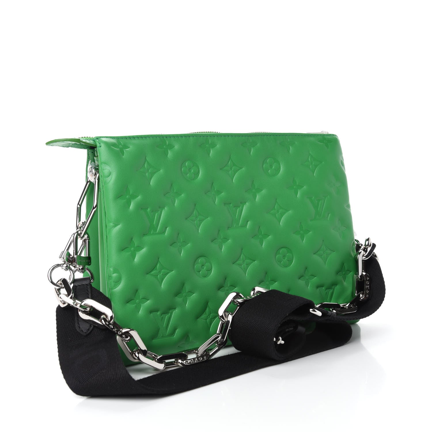 Louis Vuitton Lambskin Embossed Monogram Coussin PM LV Motion Green 3 of 10