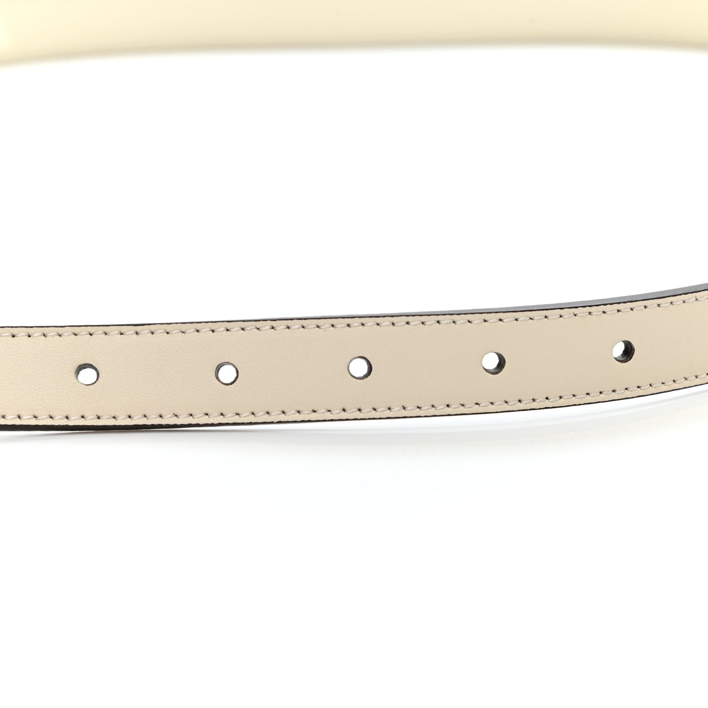 Calfskin Queen Margaret Bee Belt 80 32 White