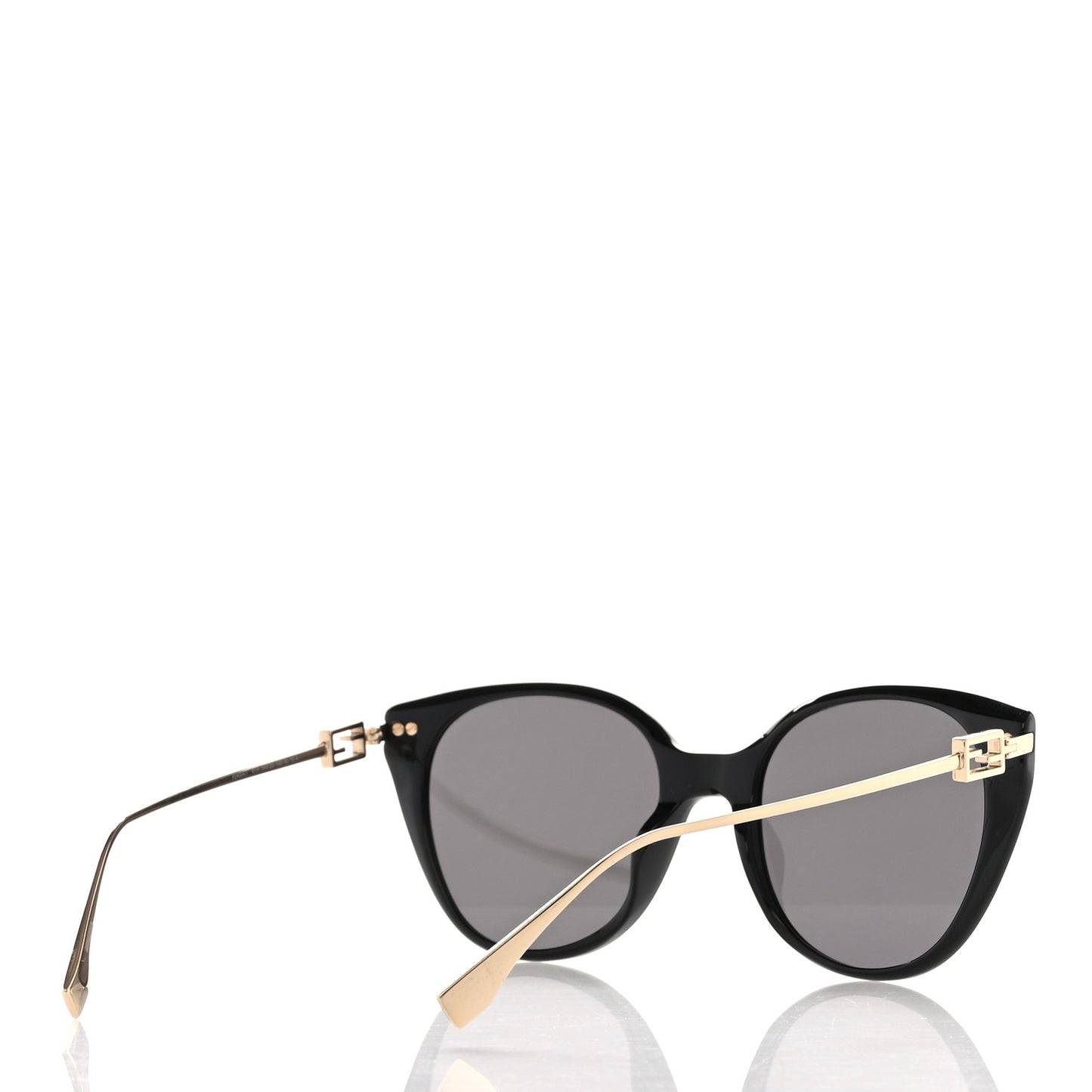 Metal Baguette Cat Eye Sunglasses FE400471 Black