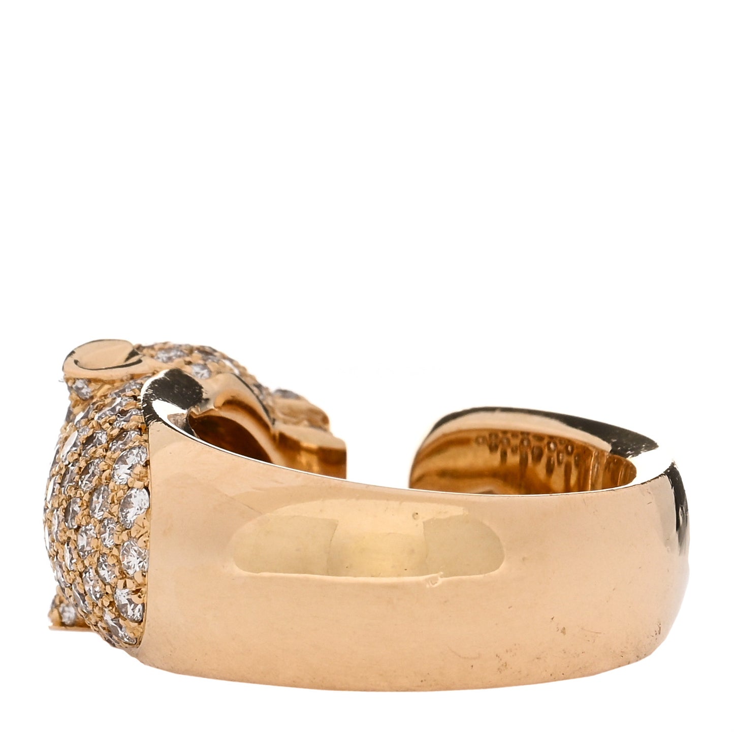 18K Yellow Gold Diamond Emerald Panthere De Cartier Band Ring 50 5.25