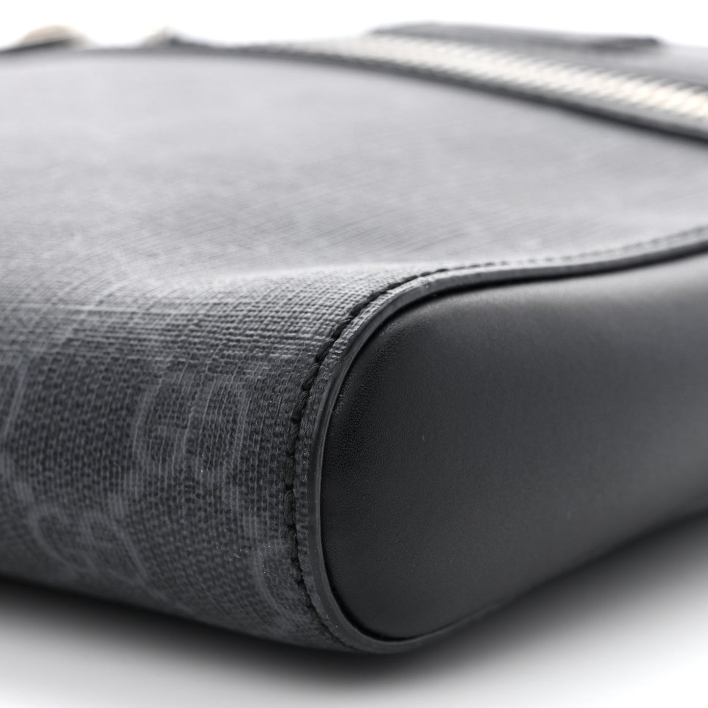 GG Supreme Monogram Web Small Flat Messenger Bag Black Grey