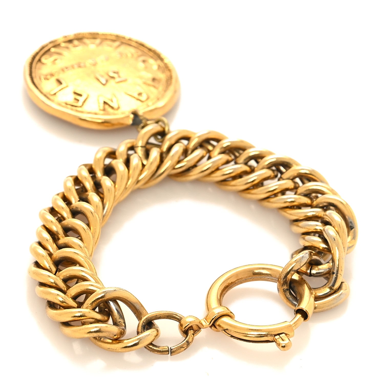 Chanel 31 Rue Cambon Paris Medallion Chain Bracelet Gold 3 of 4