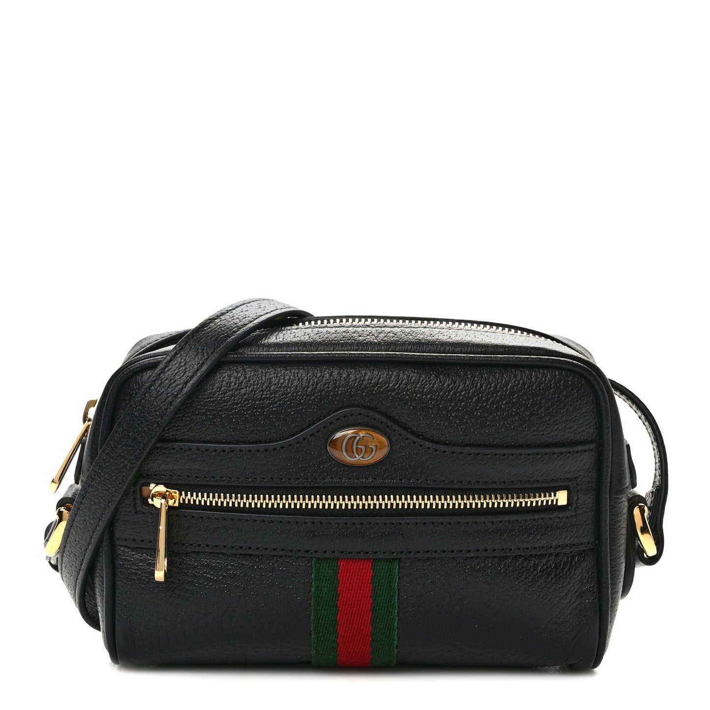 Calfskin Web Mini Ophidia Shoulder Bag Black