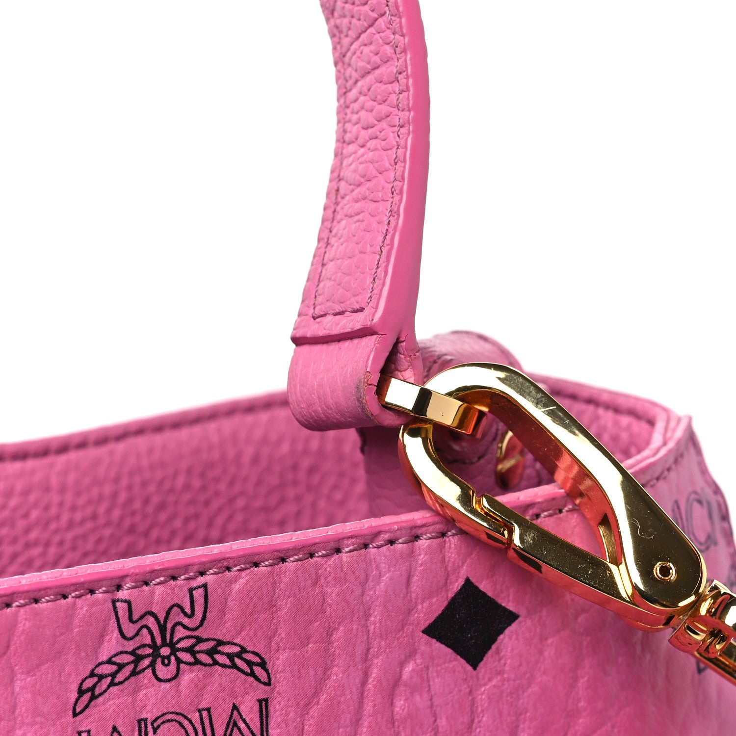 MCM Visetos Small Corina Shoulder Bag Pink 9 of 9