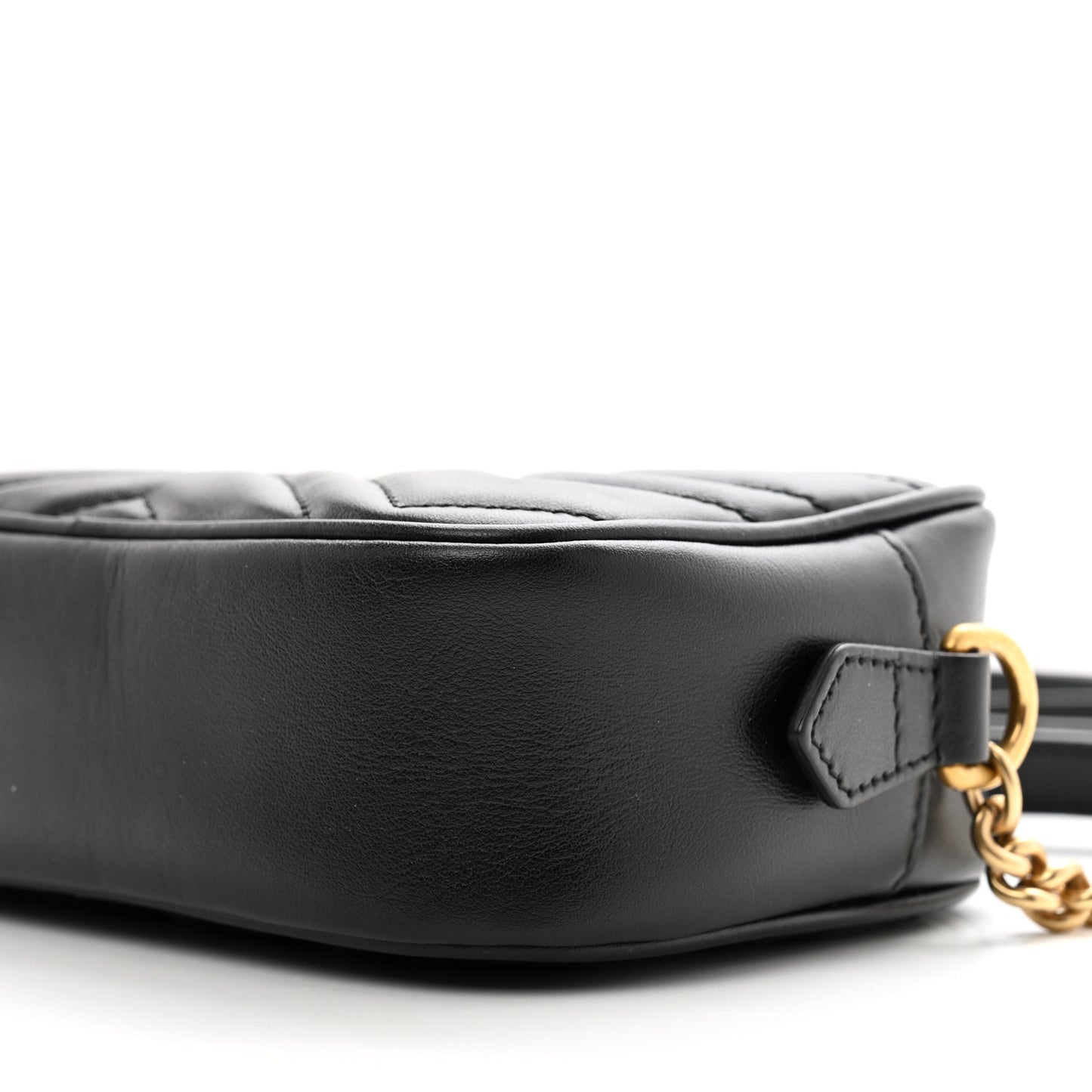 Calfskin Matelasse Mini GG Marmont Chain Shoulder Bag Black