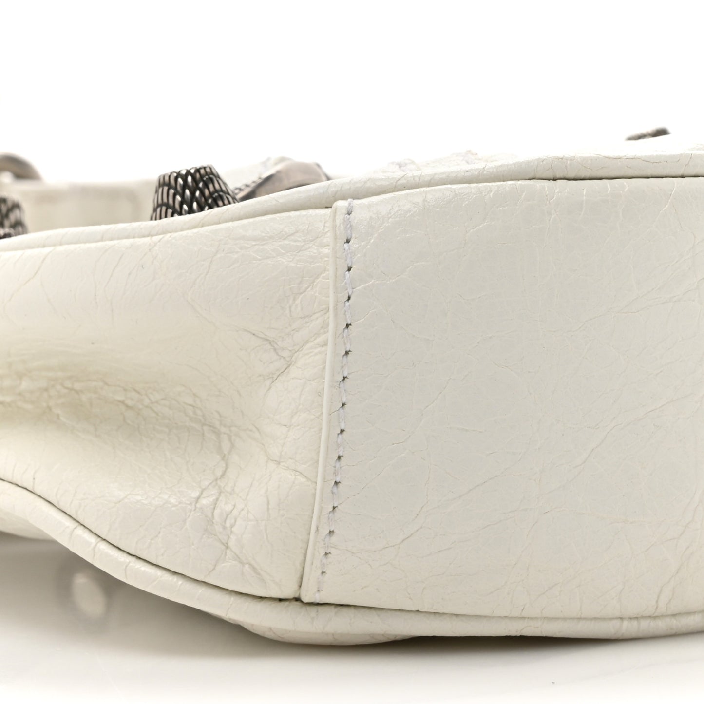Agneau Arena Le Cagole Shoulder Bag XS Optic White
