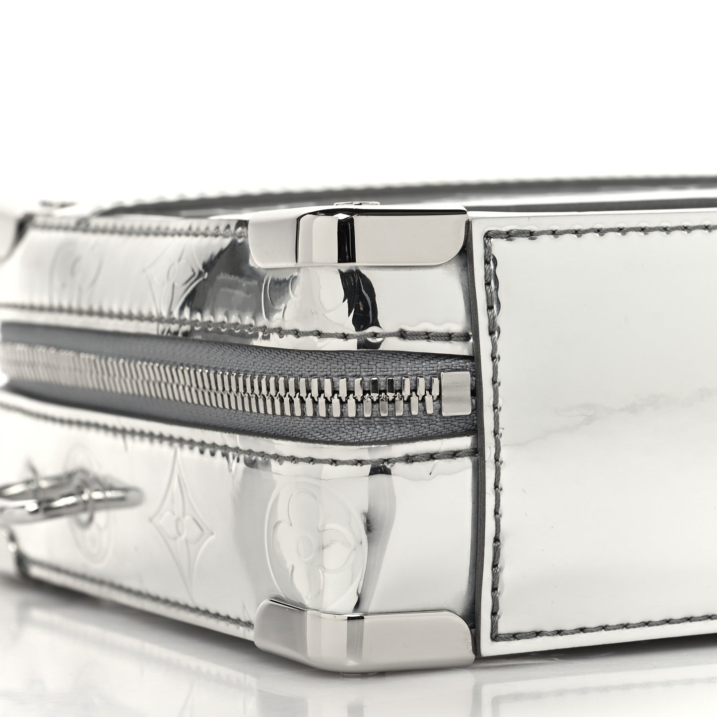 Monogram Mirror Handle Trunk Silver