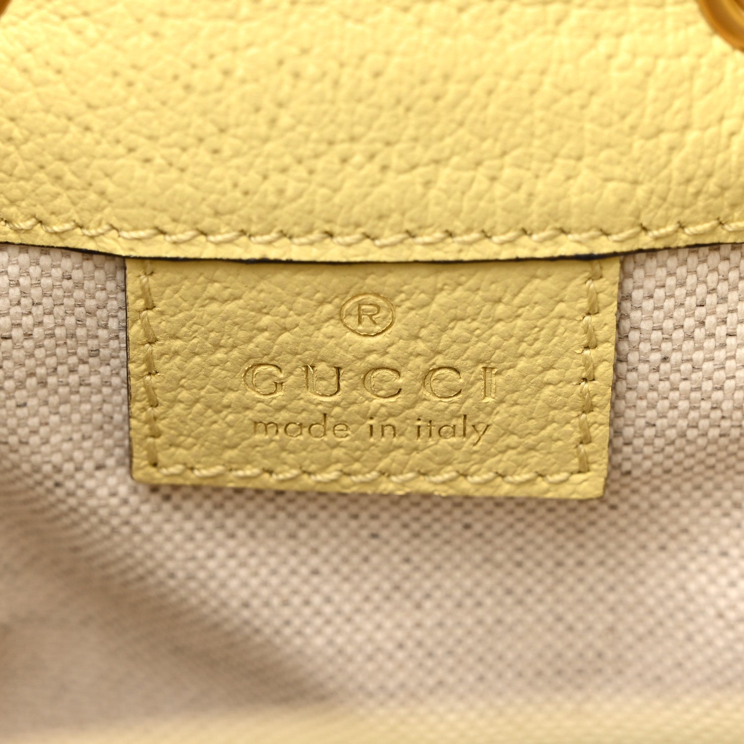 Gucci Monogram Jumbo GG Textured Dollar Calfskin Mini Ophidia Bucket Bag Beige Banana 6 of 10