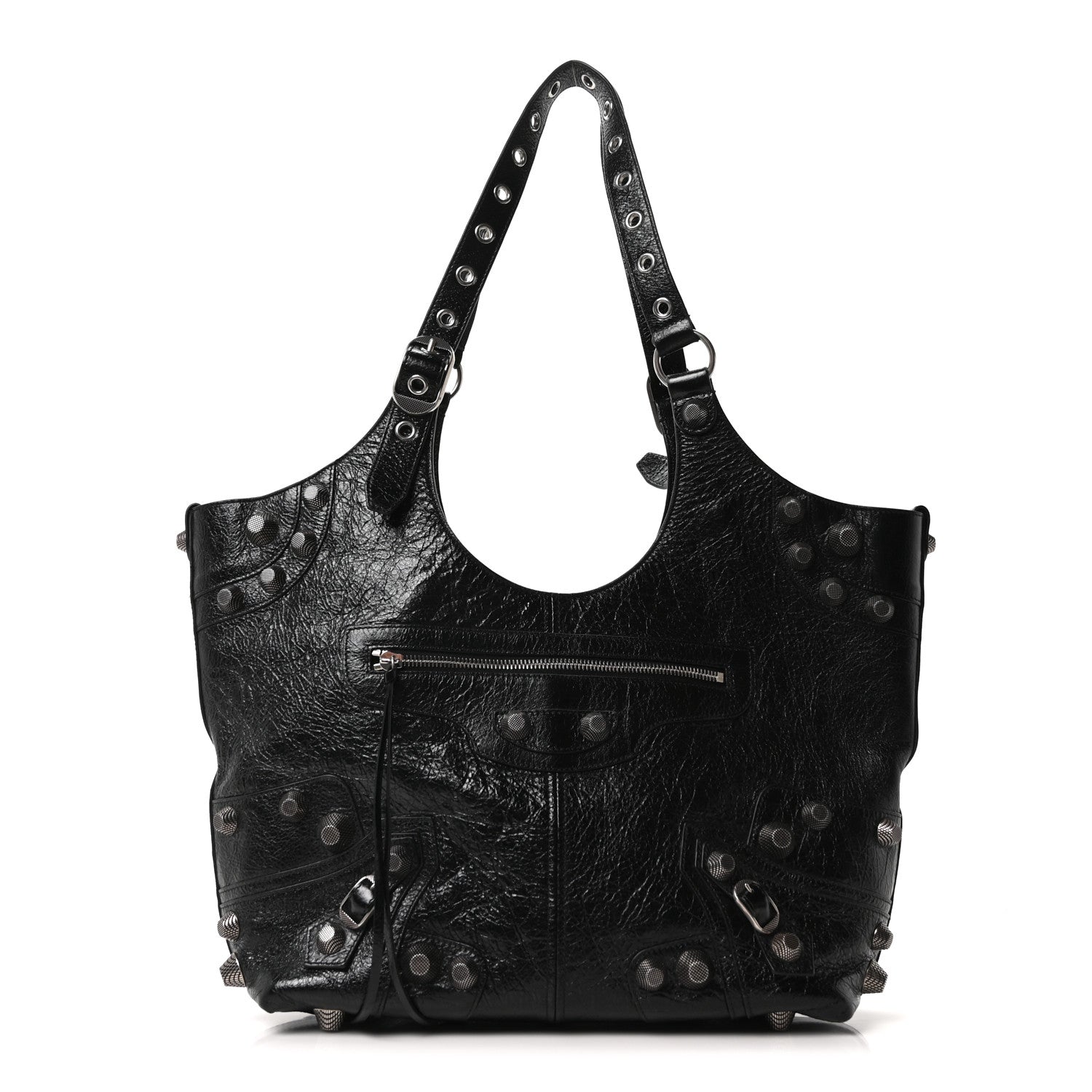 Balenciaga Agneau Arena Medium Le Cagole Carry All Bag Black