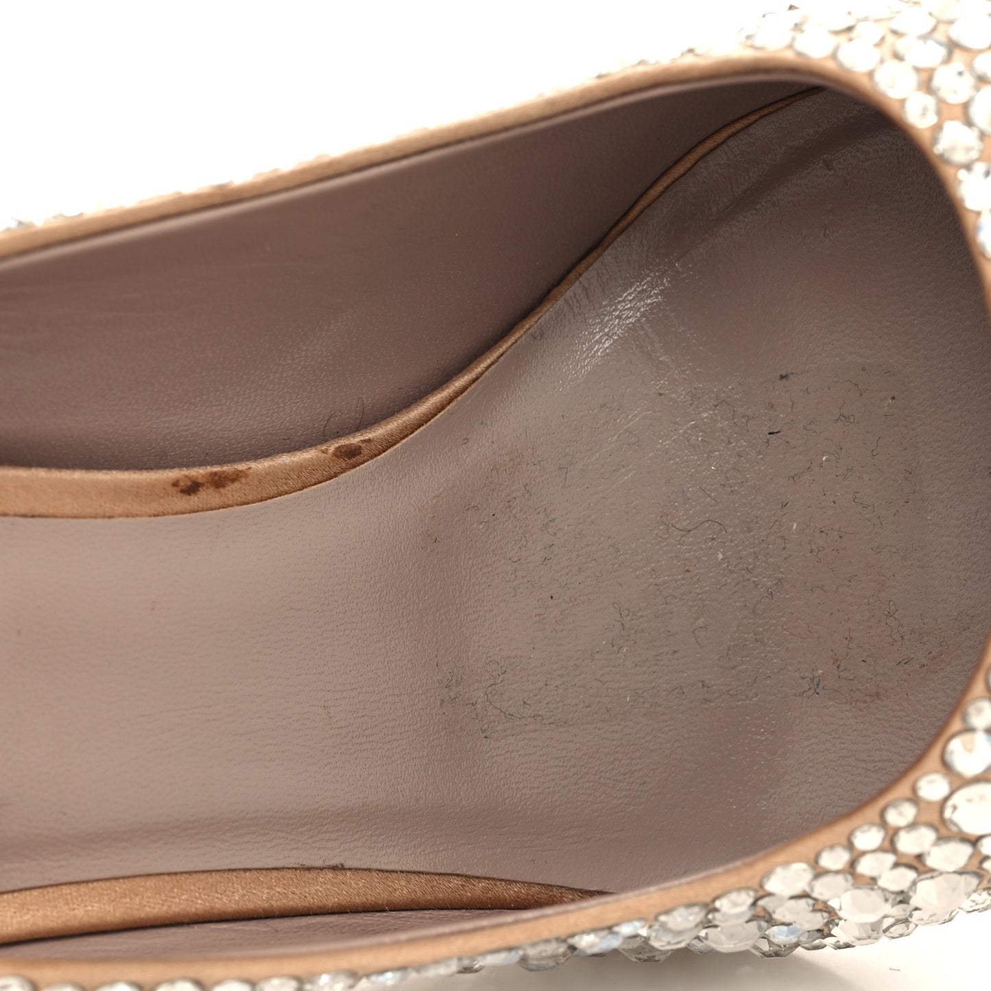 Satin Crystal Embellished Moonflow 90mm Pumps 38 Poudre