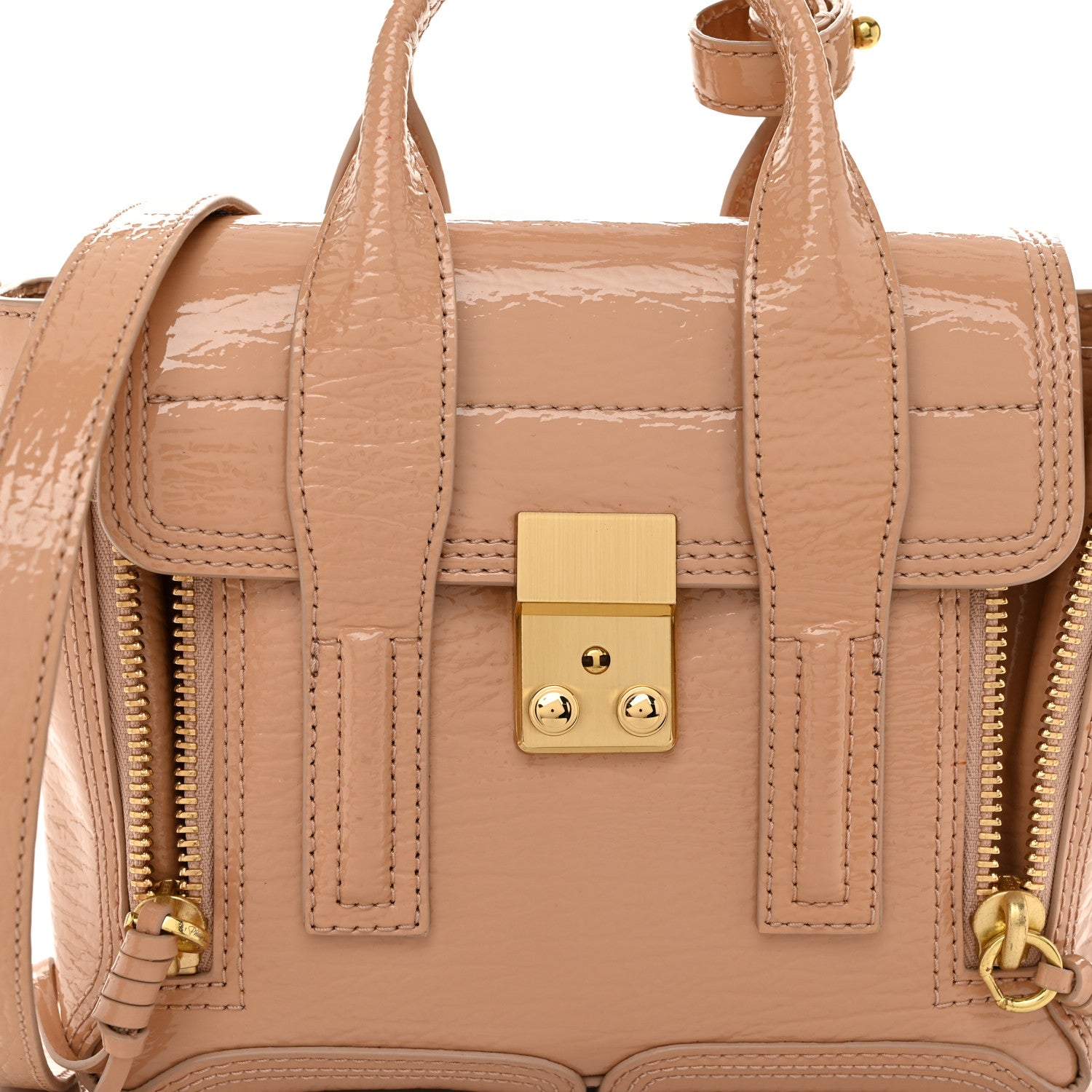 3.1 Phillip Lim Textured Patent Mini Pashli Satchel Ceramic 7 of 10