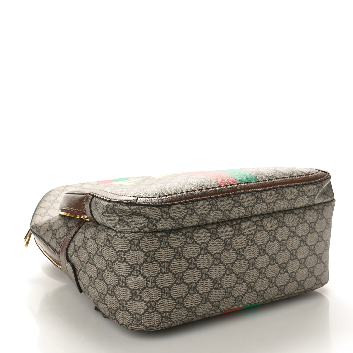 GG Supreme Monogram Azalea Calfskin Fake/Not Retro Interlocking G Day Backpack Beige Ebony Brown Sugar