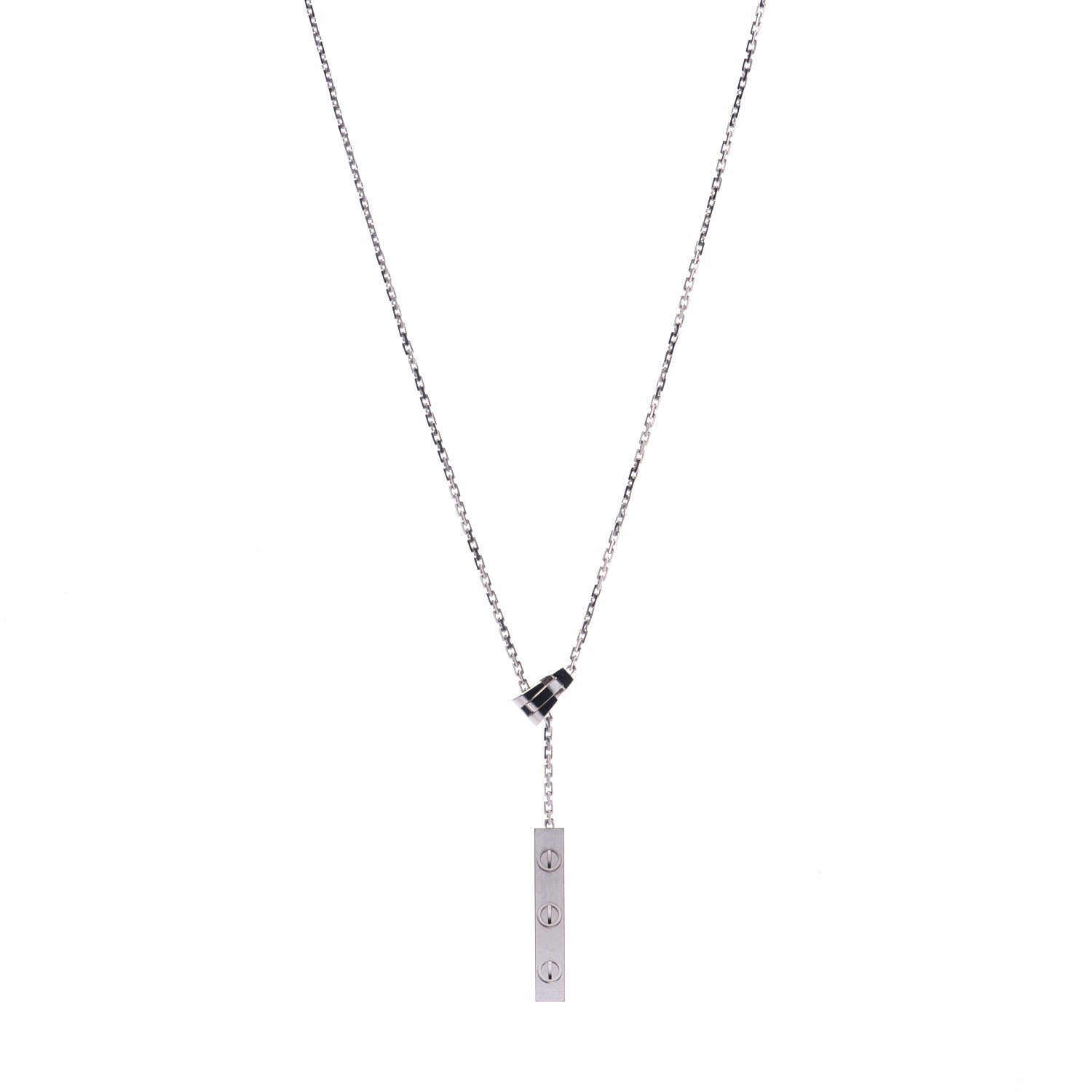 Cartier 18K White Gold LOVE Lariat Necklace 1 of 6