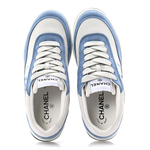 Suede Kidskin Womens CC Sneakers 39 White Blue