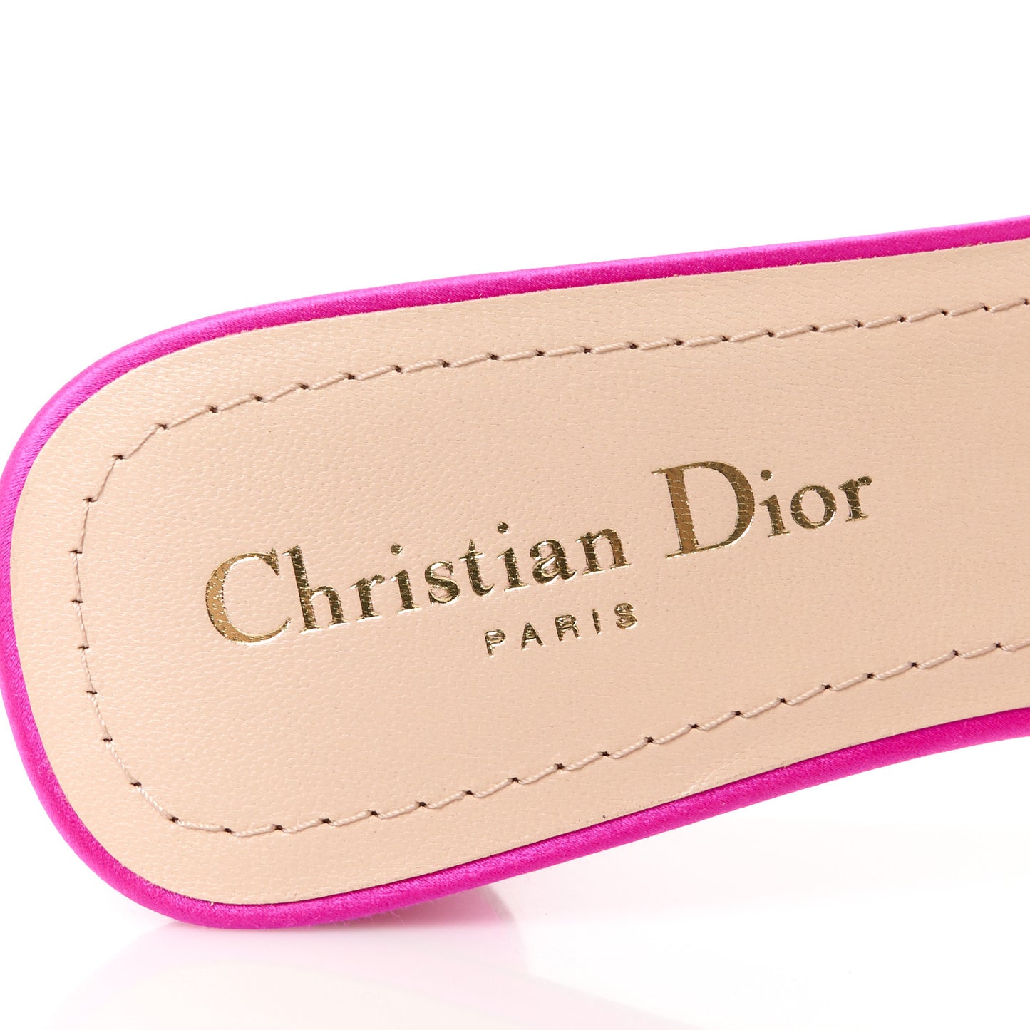 Satin Dioriviera Embroidered Dway 35mm Slide Sandals 39 Rani Pink