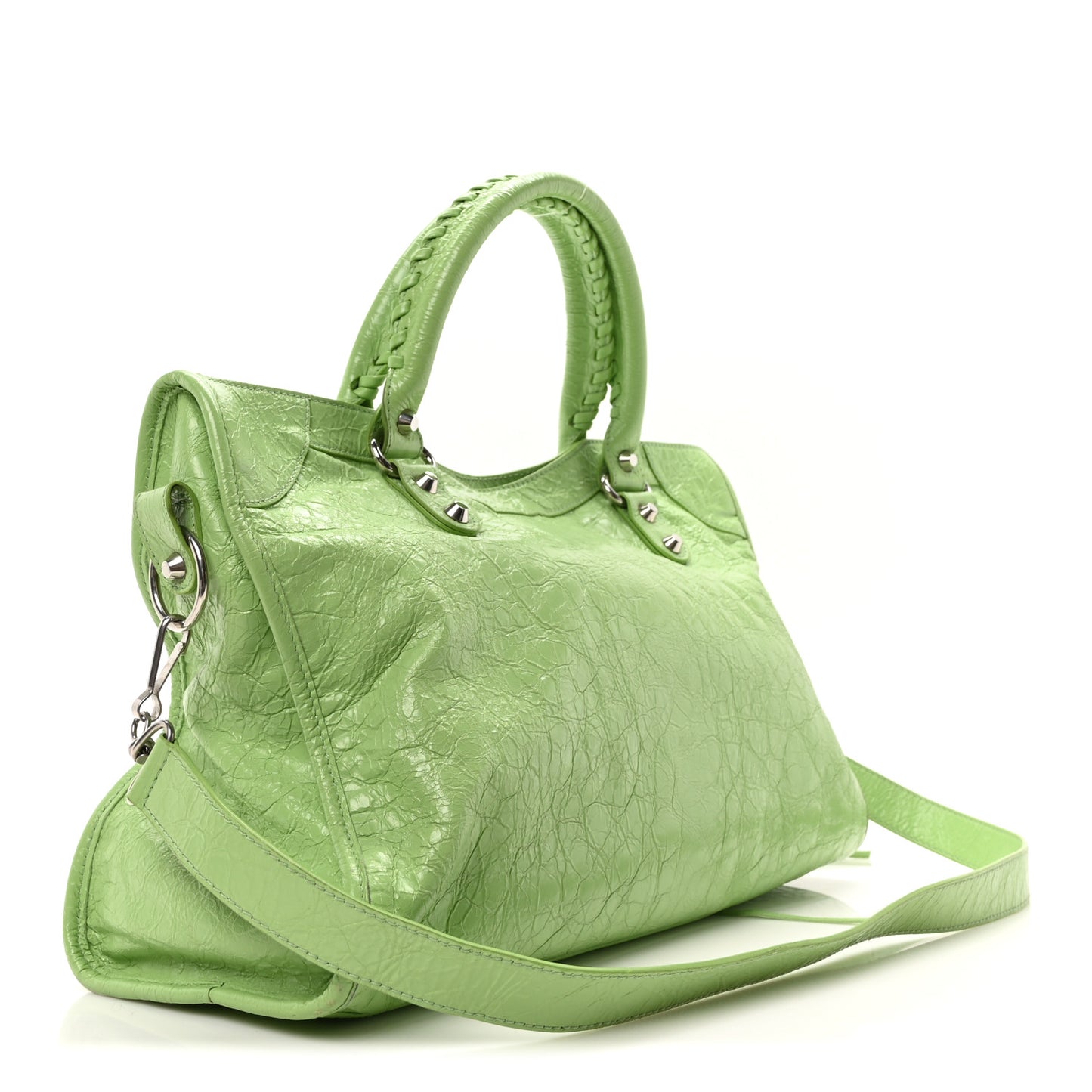 Agneau Arena Storico Classic Silver Hardware Medium Le City Green
