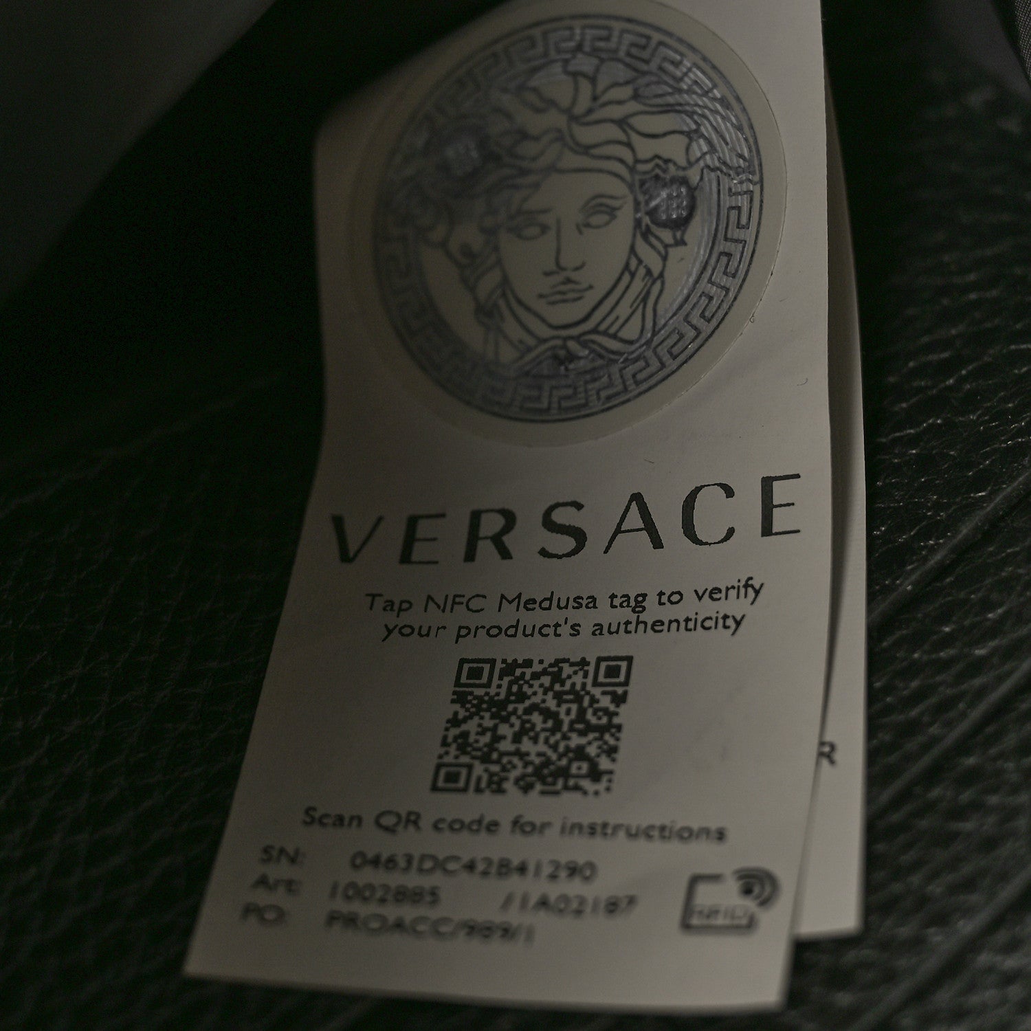 Versace Grained Calfskin Small Medusa Messenger Bag Black 7 of 11
