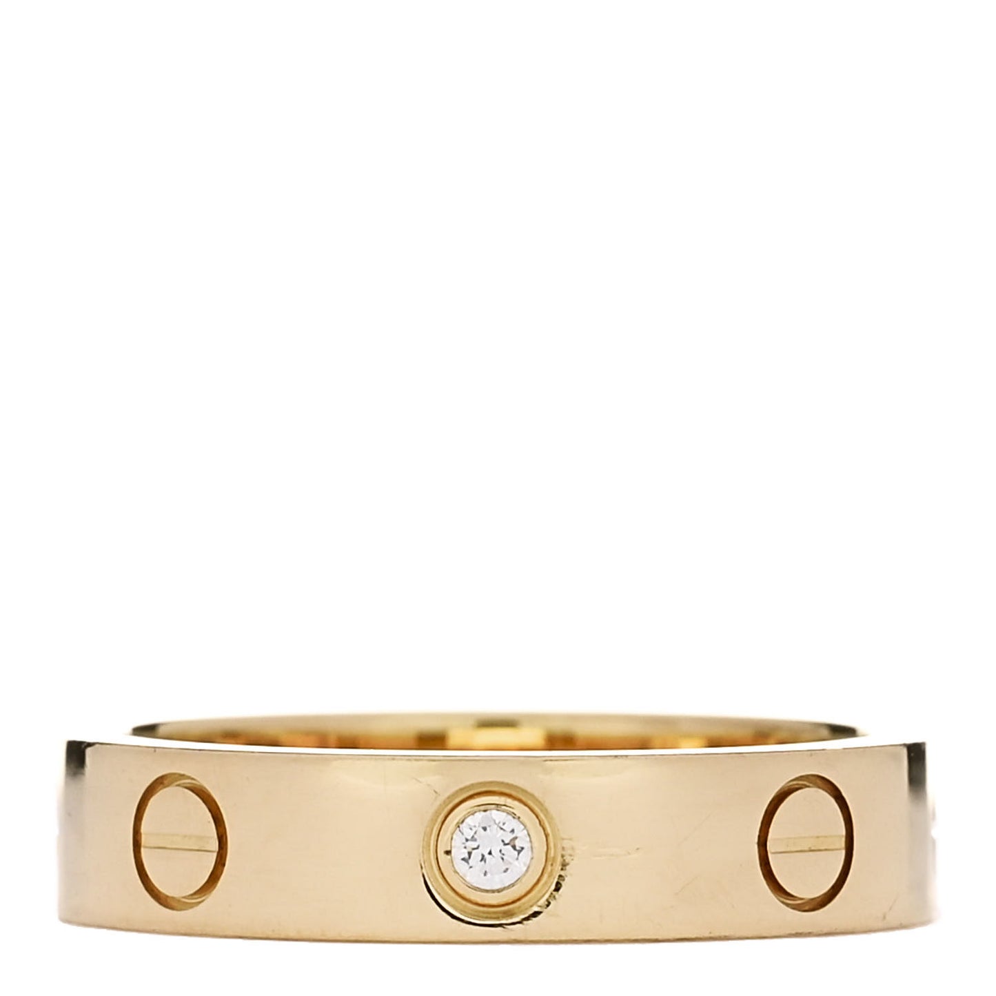 18K Yellow Gold Diamond 4mm LOVE Wedding Band Ring 50 5.25