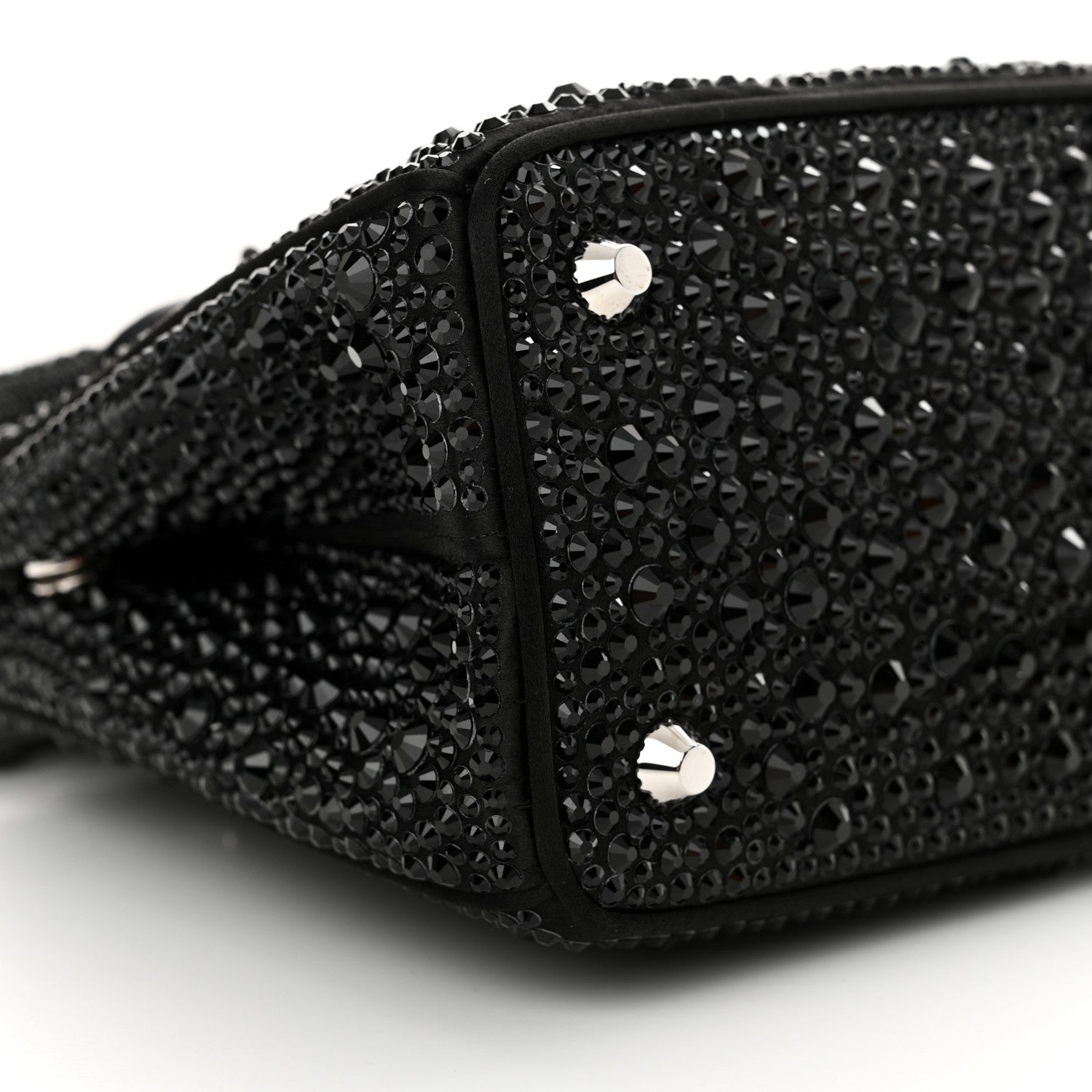 Prada Satin Crystal Mini Galleria Double Zip Tote Black 9 of 10