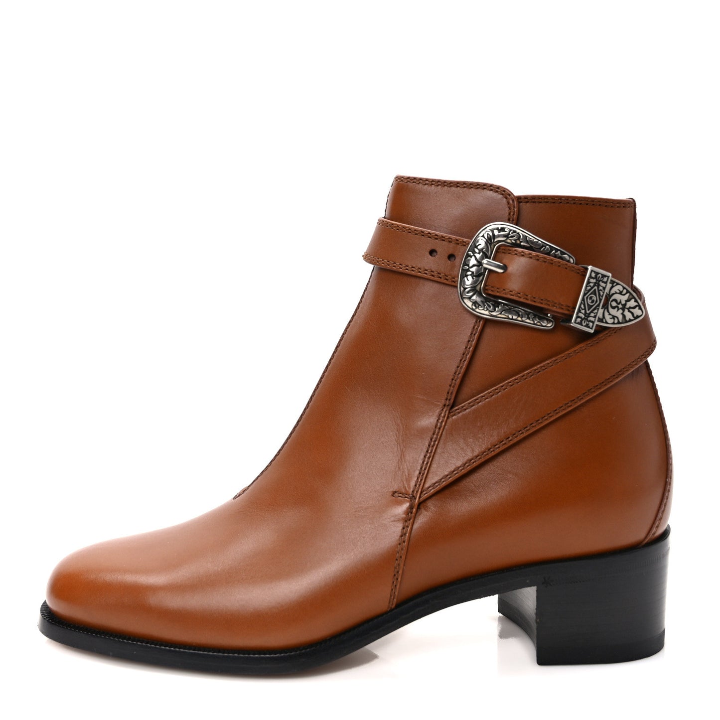 Calfskin Jakarta Buckle Boots 6 Cuir