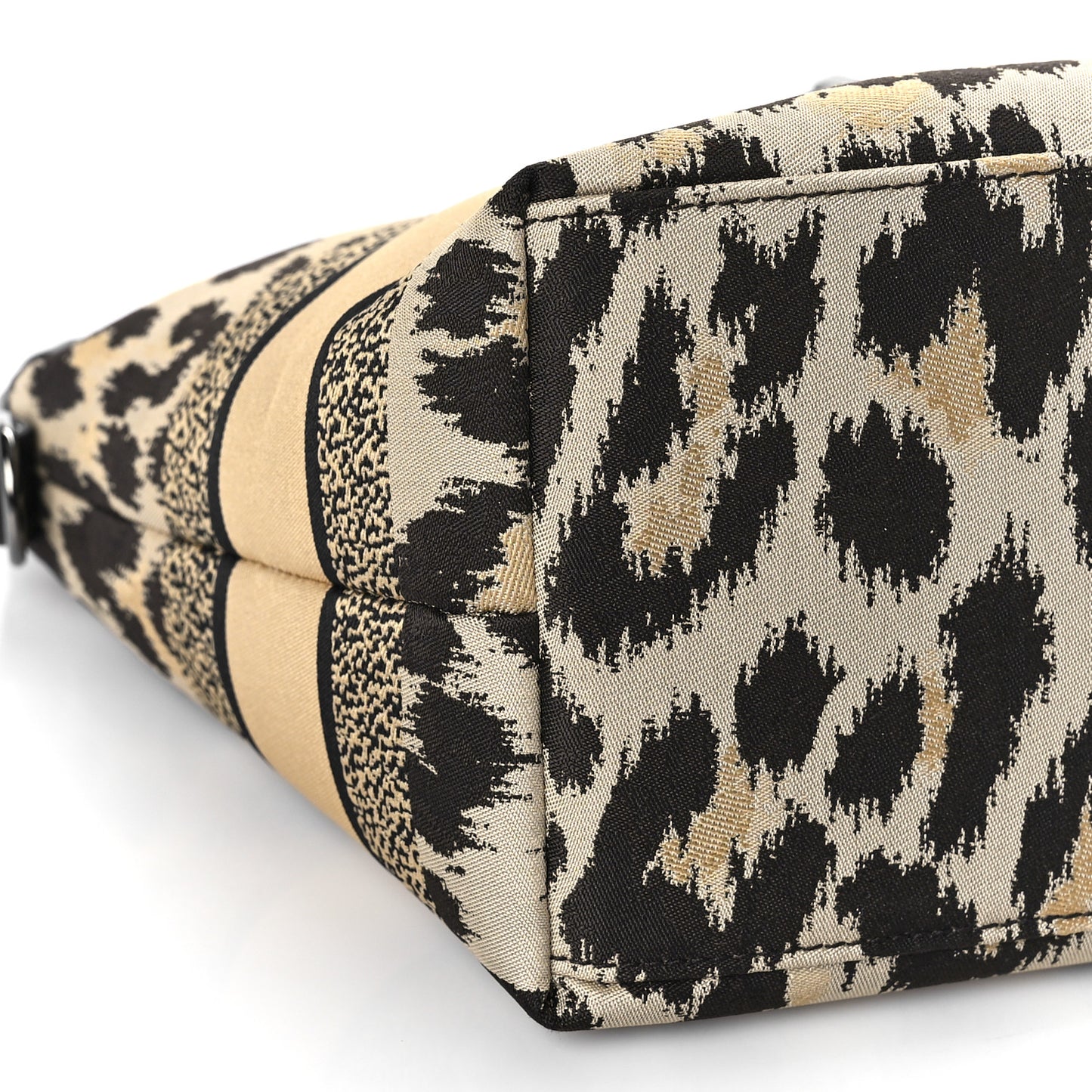 Canvas Mizza Embroidered Medium Leopard Diortravel Nomad Pouch Beige