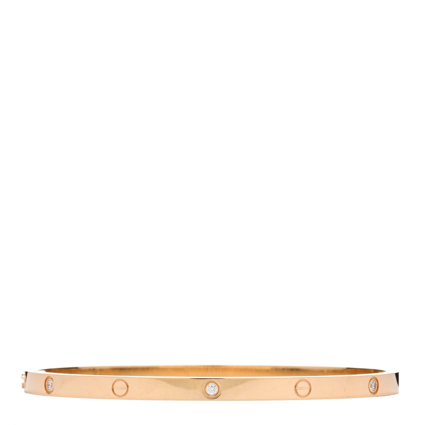 18K Yellow Gold 6 Diamond Small LOVE Bracelet 17