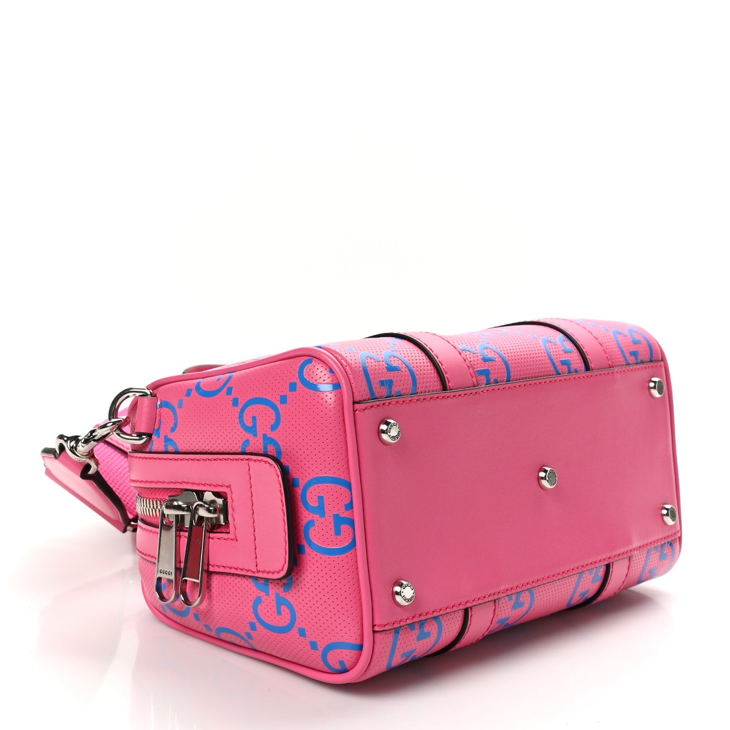 Calfskin GG Tennis Bi-Color Embossed Mini Duffle Bag Modern Fucsia Modern Blue