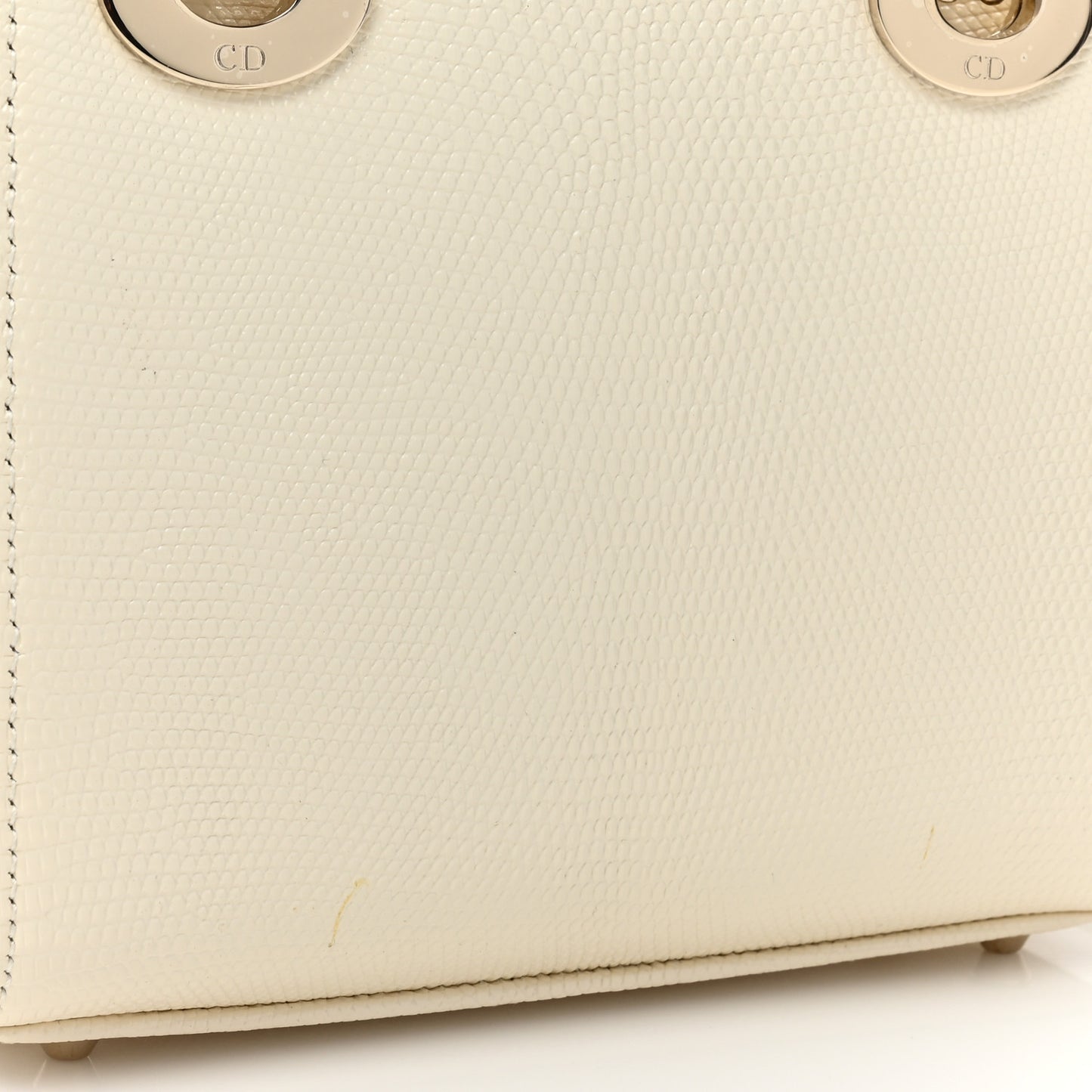 Lizard Mini Lady Dior White