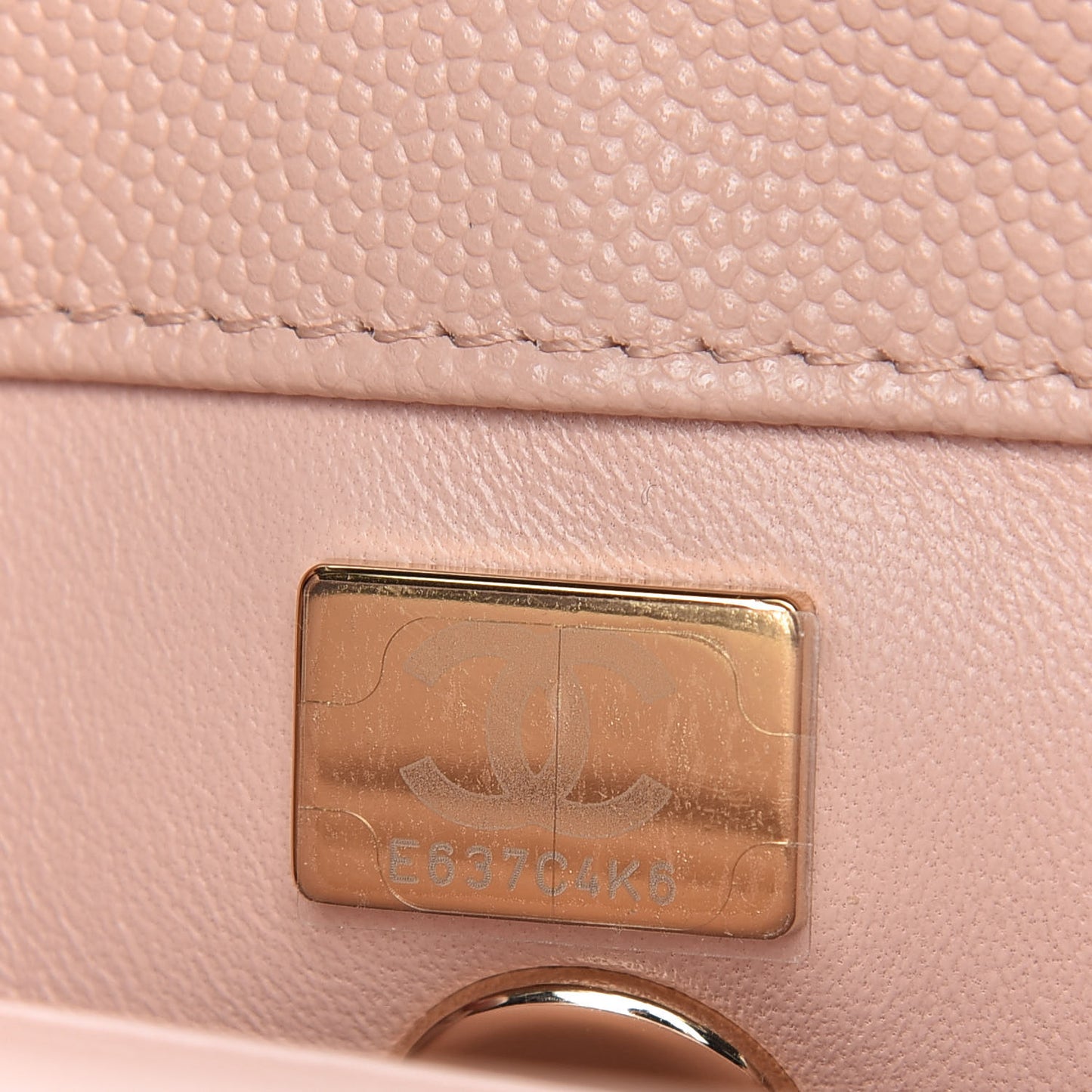 Caviar Quilted Mini Coco Handle Flap Light Pink